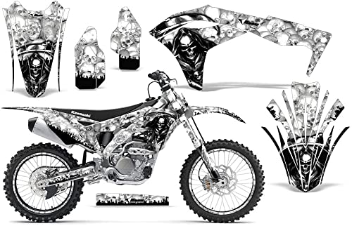 AMR Racing MX ダート自動自転車 グラフィック一揃いの道具 ステッカー デカール 携帯電話一皿 カワサキ KXF250 2017-2018相応う リーパーホワイト