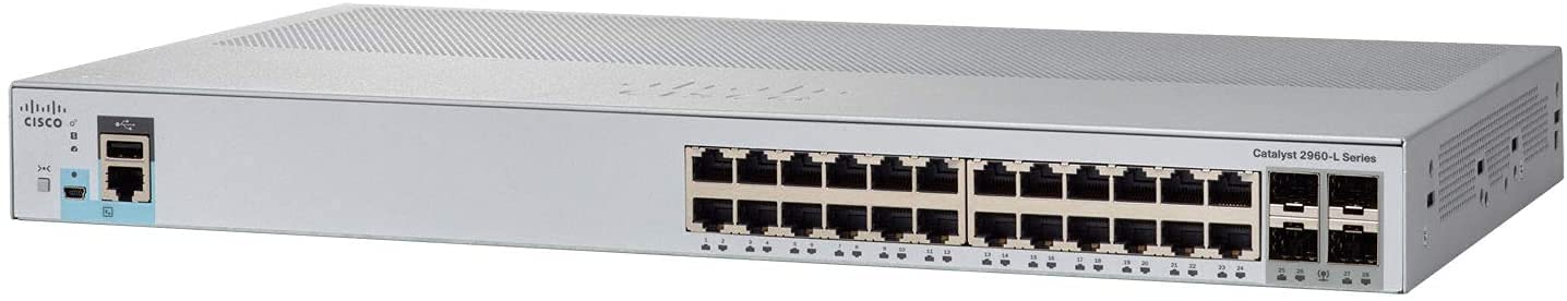 Cisco Catalyst 2960L-24TQ-LL 網状組織取り替えっこ、24ギガビットイーサネットポート、4 10G SFP+ アップリンクポート、愛読者受け答え取りまわし、強化因子リミテッド (WS-C2960L-24TQ-LL)