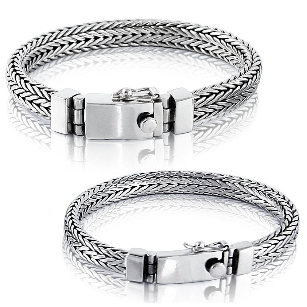 ソリッド925スターリングシルバー小さなまたはBigメンズブレスレット ? Made in Thailand｜global研究所