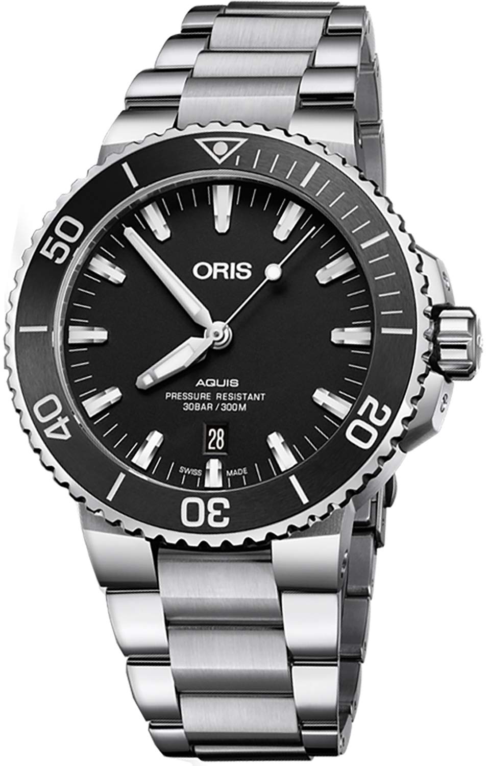 Oris Aquis Date 黒いこと文字盤 43.5粍 ステンレス鋼スチール写真 メンズウォッチ 73377304154MB