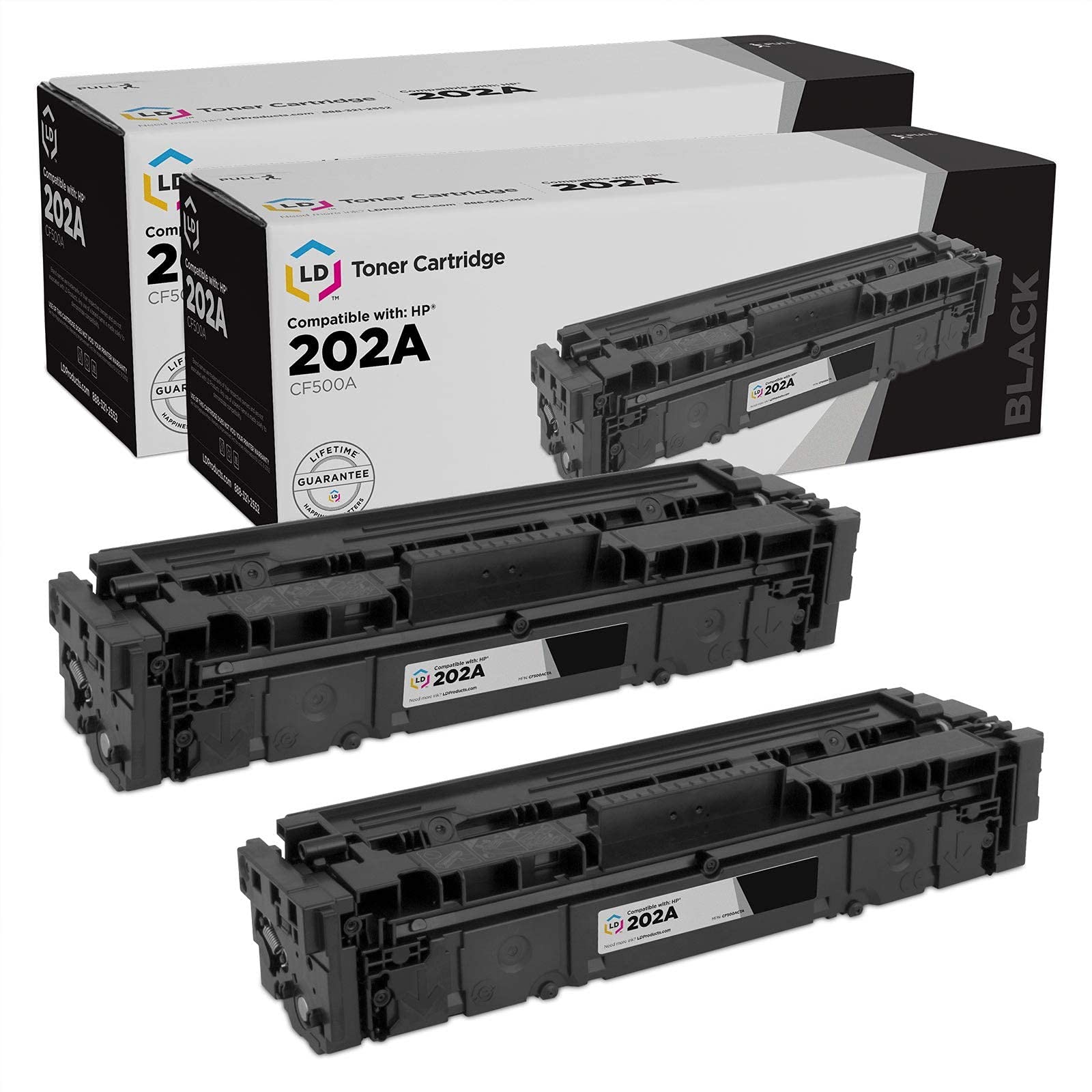 LD互換交換用HP 202 A / cf500 aパックの2ブラックトナーカートリッジfor use in Color LaserJet m254dw & m281dw