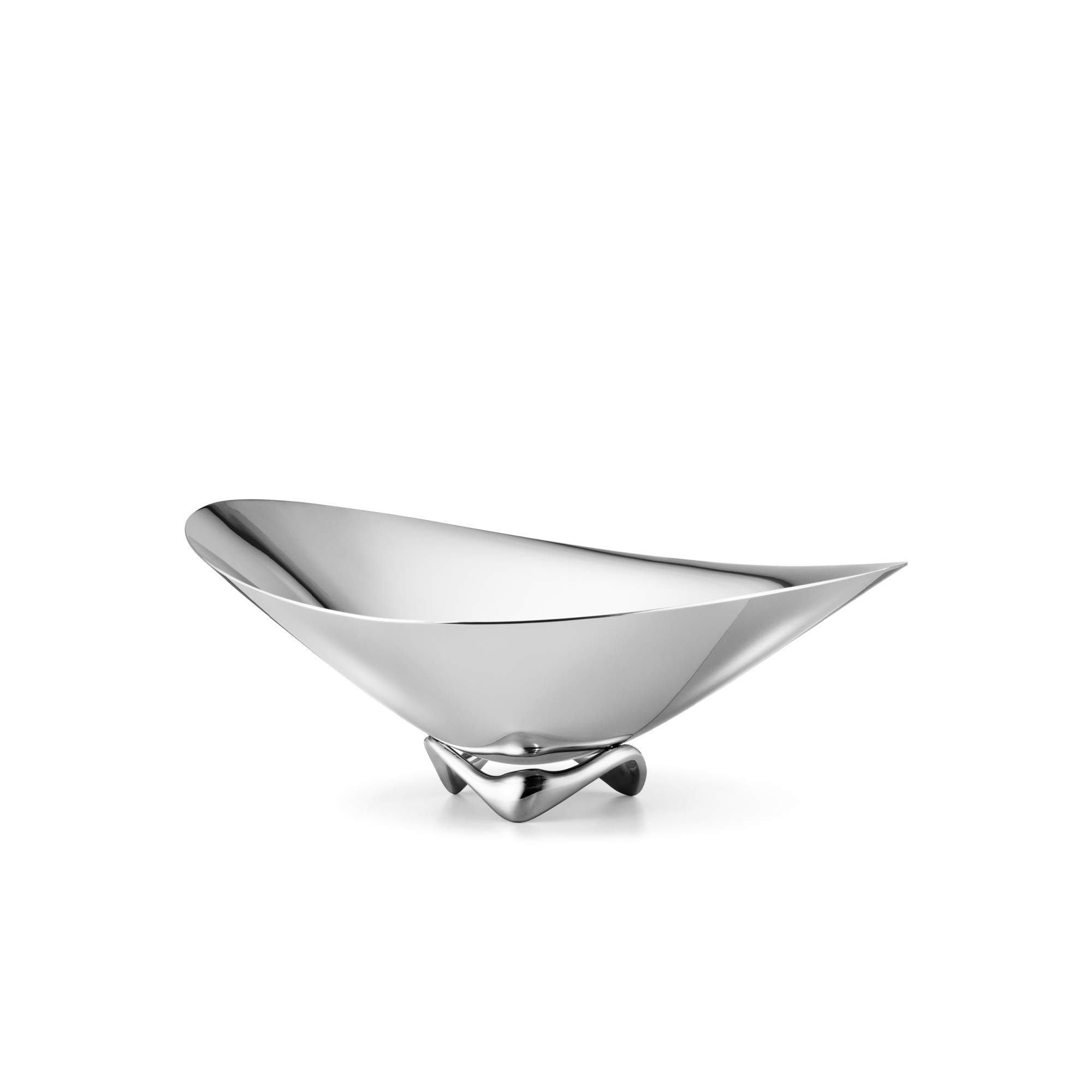 「 Georg Jensen 」 どんぶり鉢 縮くれる サラダ菜どんぶり鉢 フルーツどんぶり鉢 HENNING KOPPEL しろがね色 差しわたし約31×高さ約13糎 10009657