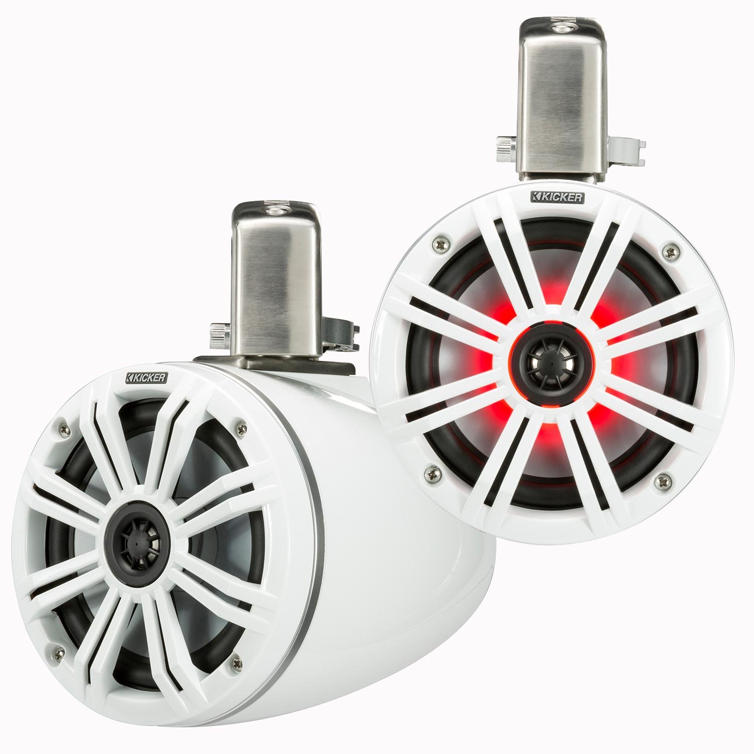 Kicker 45KMTC65W 6.5インチ 390w マリンウェイクボードタワー スピーカー LED KMTC65付き ペア