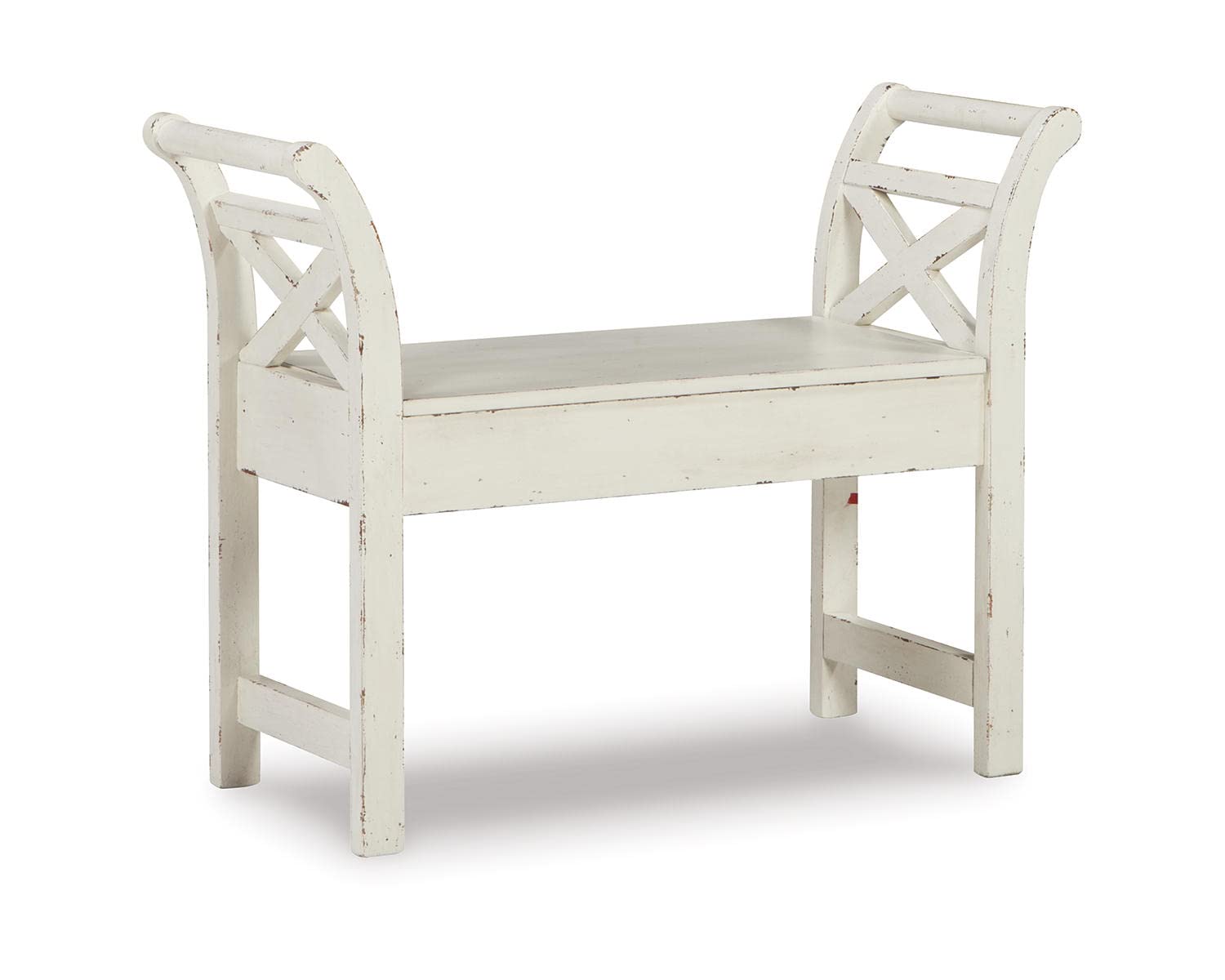 Signature Design by Ashley - Heron Ridge Storage Accent Bench - Antique White Finish - Hinged Seat 141［並行輸入］｜global研究所
