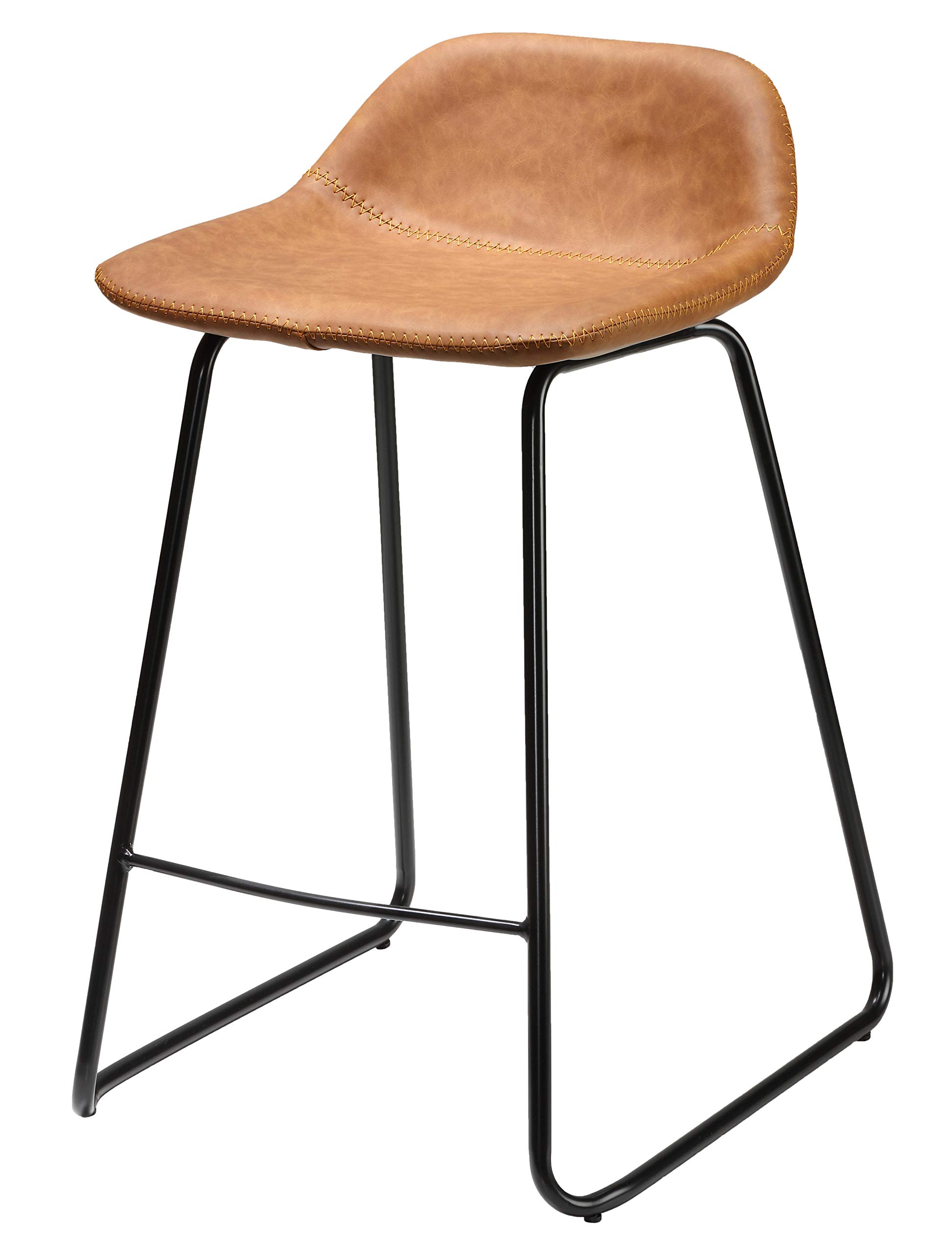 Cortesi Home Ava Counterstools インチ Saddle Brown faux Leather  25 High 141［並行輸入］ パソコン・周辺機器-PCサプライ・消耗品-プリンター・FAX用インク