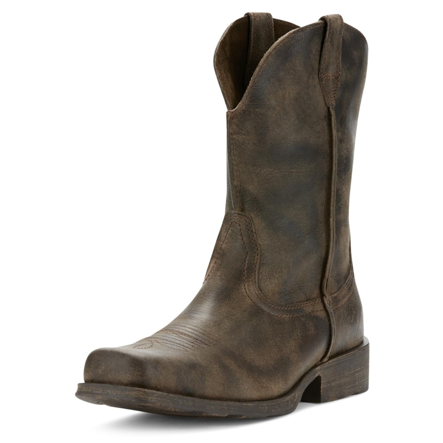 ARIAT メンズ ランブラー スクエアトゥ プルオン カジュアルブーツ ミッドカーフ - ブラウン アンティークグレー 8 Wide