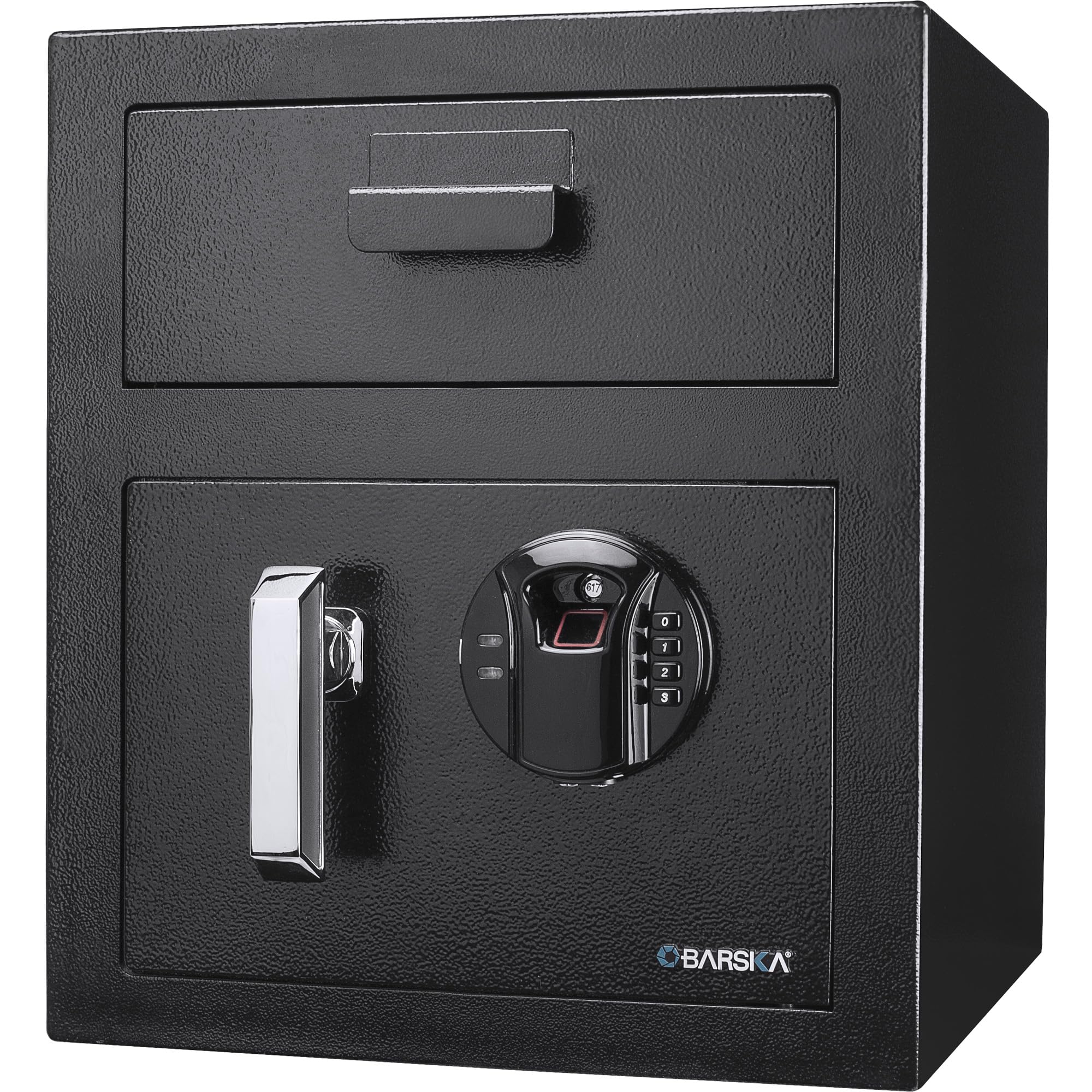 Barska AX13108 Biometric Keypad Depository Safe  One Size  Black