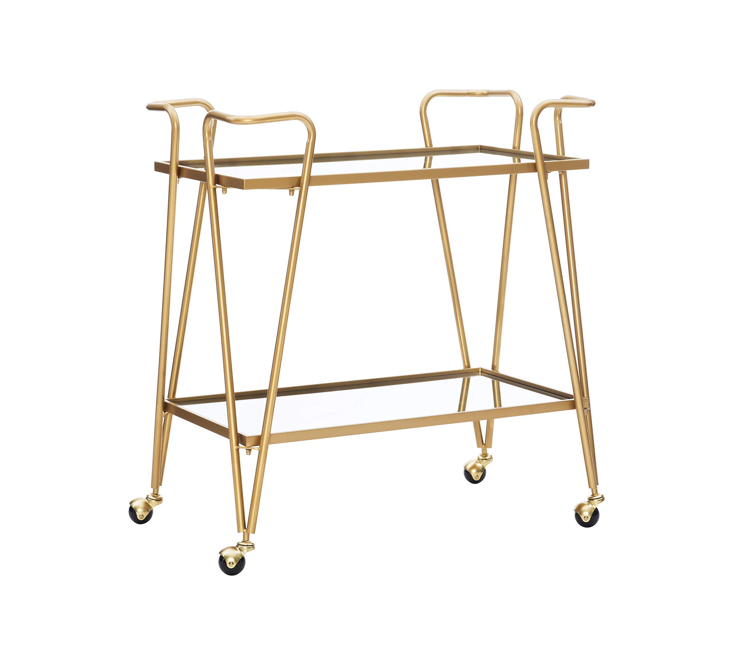 Linon Gina Mid-Century Bar Cart Gold