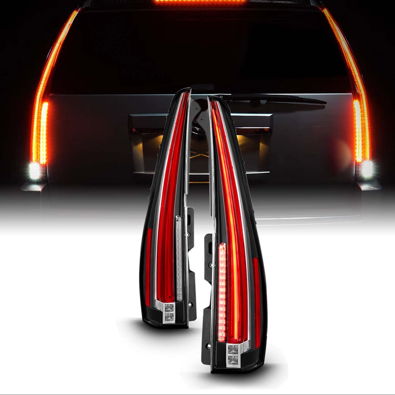 AKKON - 2007 2008 2009 2010 2011 2012 2013 2014 キャデラック エスカレード ESV 2 in 1 LED テールライトセット - ブラック