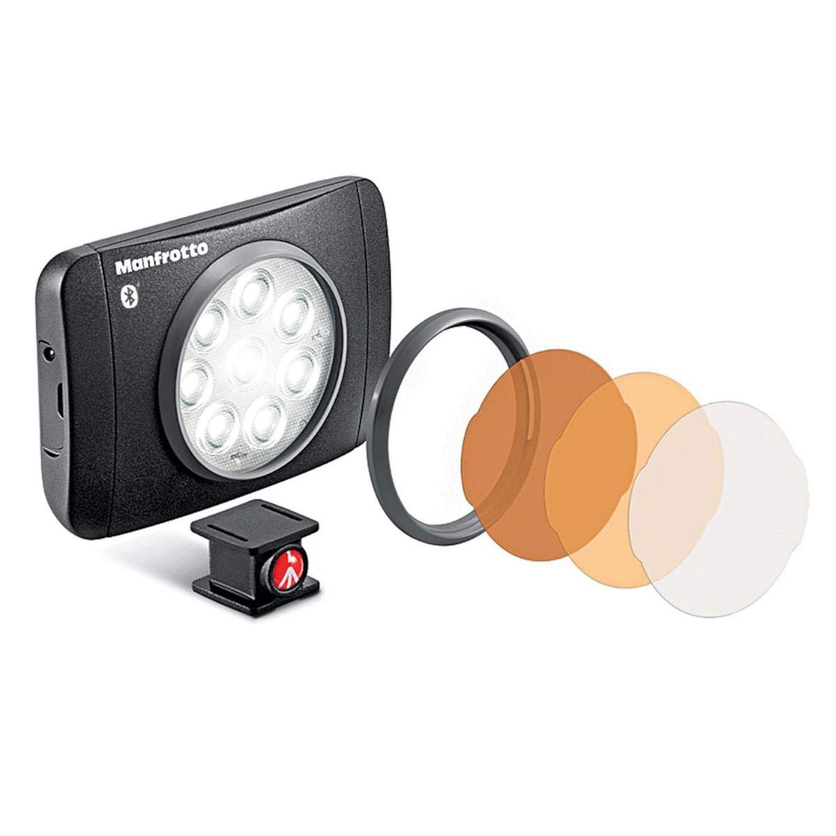 Manfrotto Lumimuse 8 On-Camera Led Light with Built-インチ Bluetooth Black  Compact (MLUMIMUSE8A-BT)