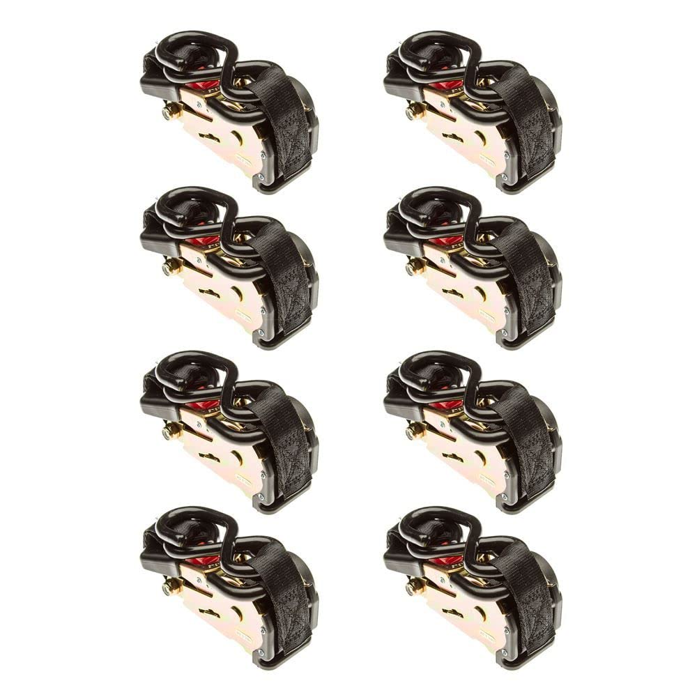 8 - Pack of 1 x 6 '格納式ラチェットストラップwith S字フック｜global研究所