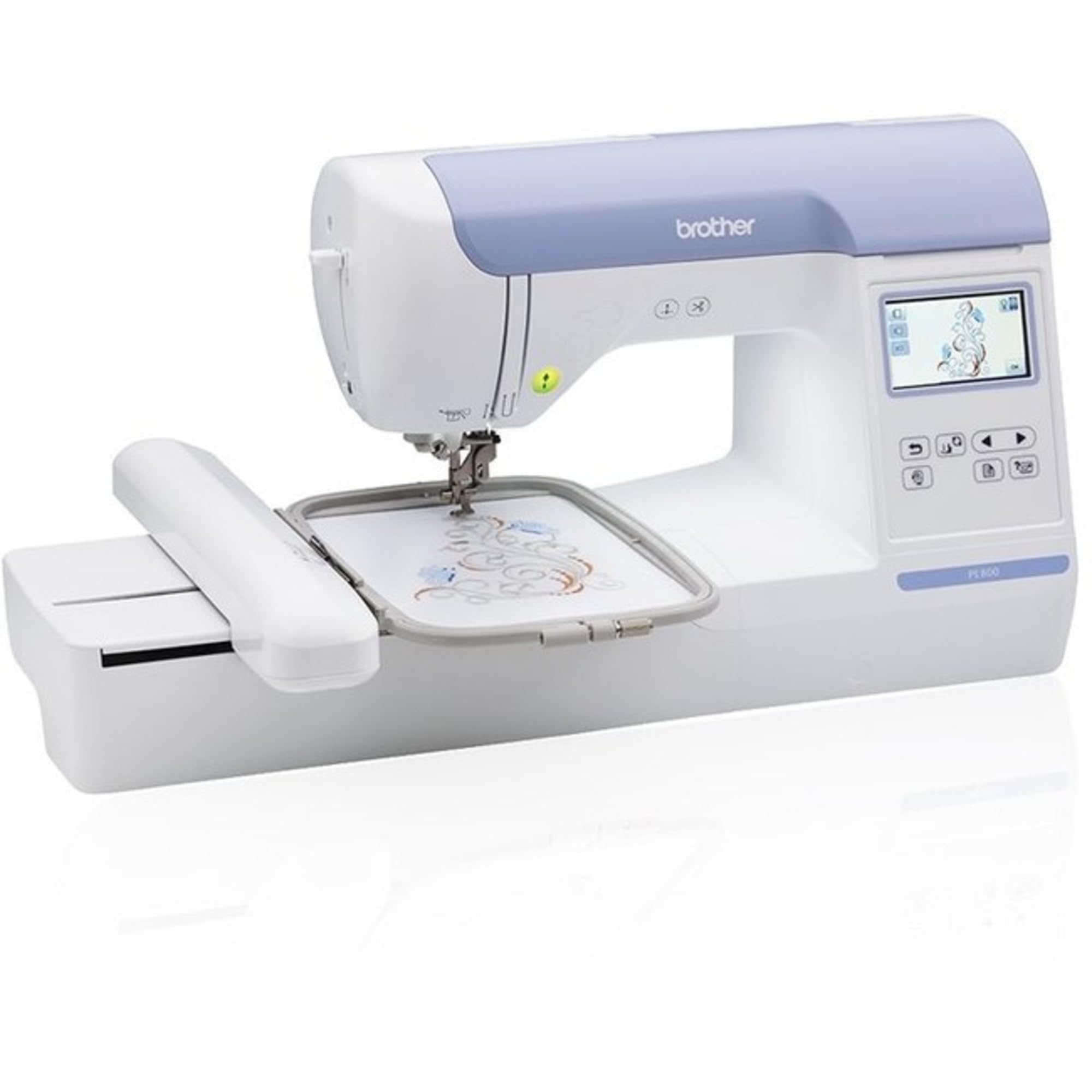 ブラザー刺繍機、PE800 5 x 7、カラータッチLCDディスプレイ付き刺繍専用機、USBポート、11文字レターフォント、138組込みデザイン｜global研究所