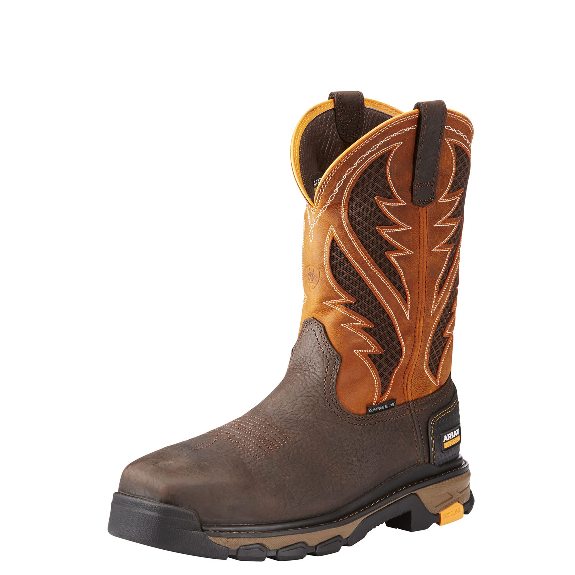 Ariat メンズ Intrepid Venttek コンポジットトゥワークブーツ  ブルーインブラウン/サッシー オレンジ色  15 Wide