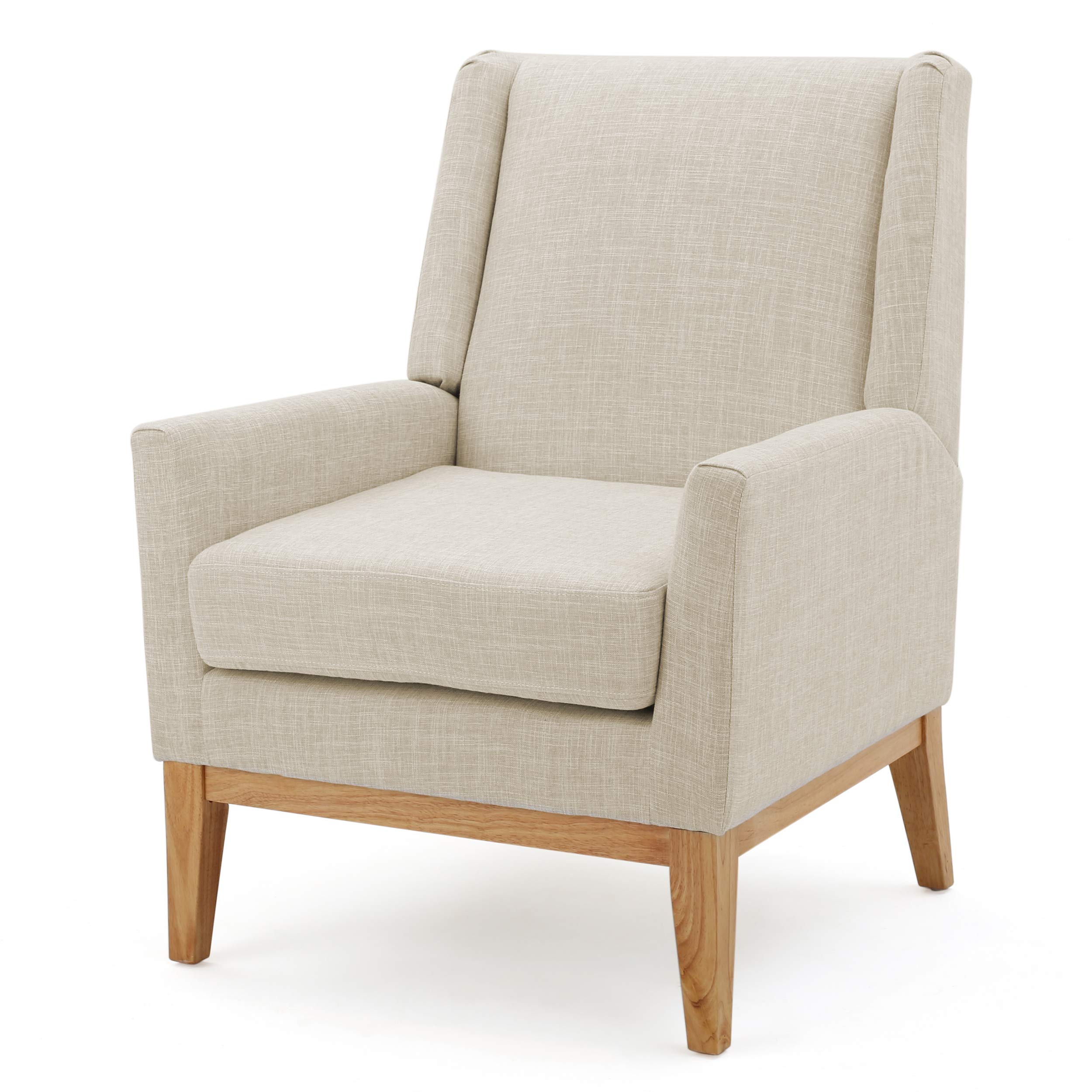 Christopher Knight Home Aurla ファブリックアクセントチェア、ベージュ 奥行27.5 x 幅28.5 x 高さ36.5インチ