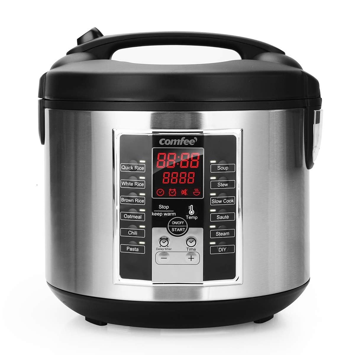 Comfee MB-M25 20カップ（調理済み）業務用デジタル炊飯器、マルチ炊飯器、フードスチーマー、ステンレススチールの外観