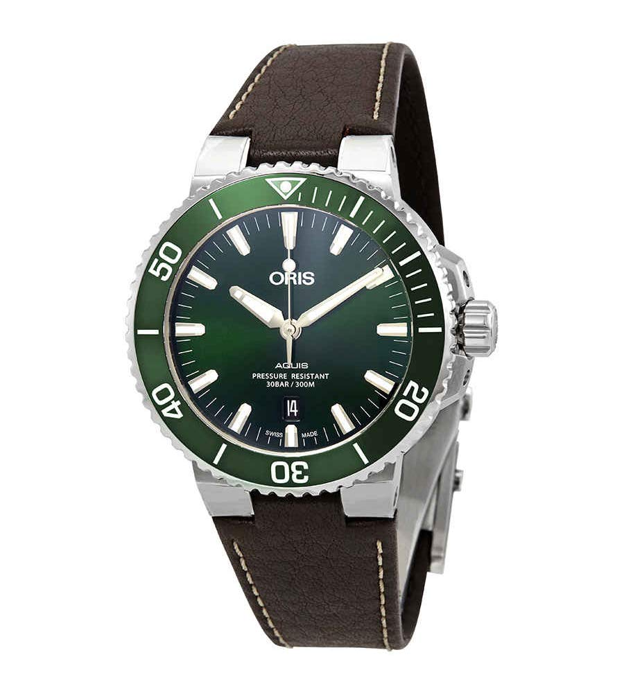 Oris Aquis 自動小銃一巻き緑であること文字盤メンズウオッチ 01 733 7730 4157-07 5 24 10EB