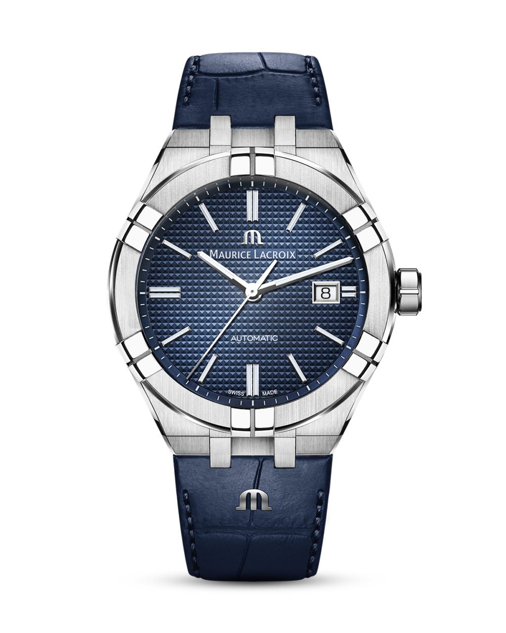 Maurice Lacroix Aikon メンズ自動巻き腕時計、42mm、ブルー、AI6008-SS001-430-1 ブルー スポーティでラグジュアリー。