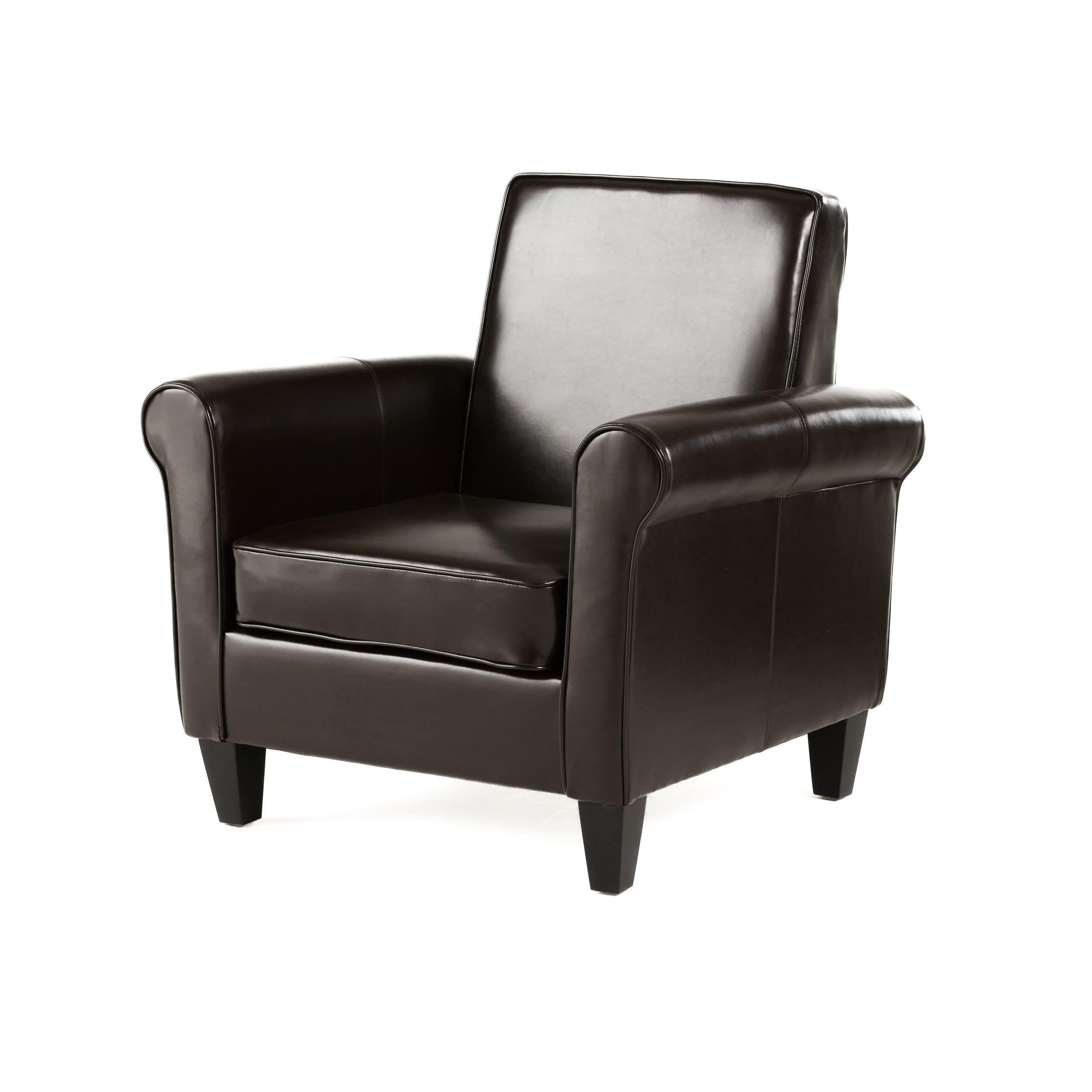 Great Deal Furniture Larkspur チョコレートブラウンレザーチェア