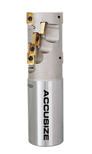 Accusize Industrial Tools 1-1/4in ヘリカル総目録能力のある 溶接シャンクエンドミル Apkt11t3 カーバイドインサート 1-1/4in x 1-1/4in x 4-1/2in 5508-0003