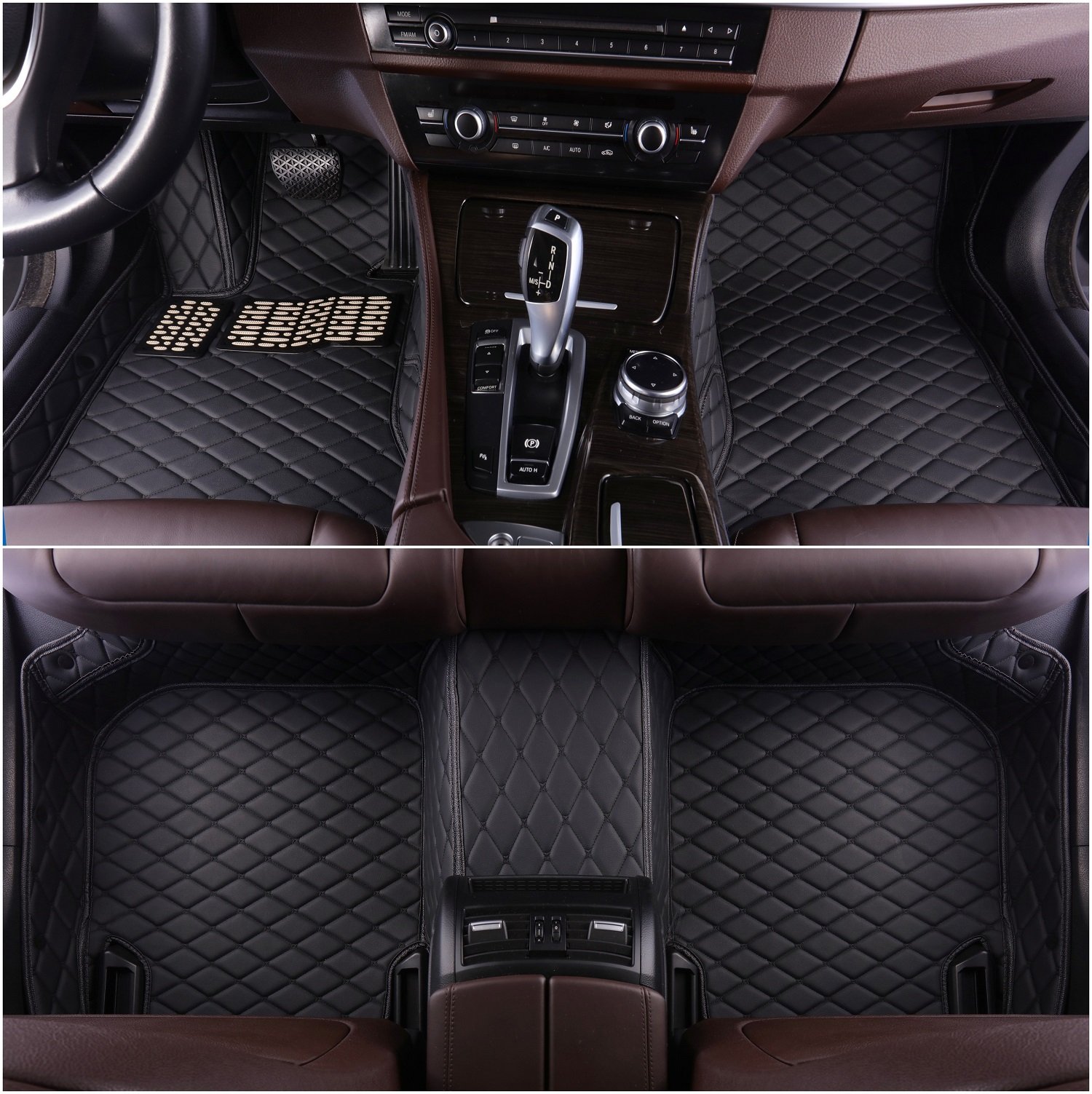 okutechカスタム填まるXPEなめし革3d盛りだくさん囲まれ雨合羽車用フロアマットジャガーXF Jaguar XF 2008-2015 黒いこと OKU-JaguarXF-02