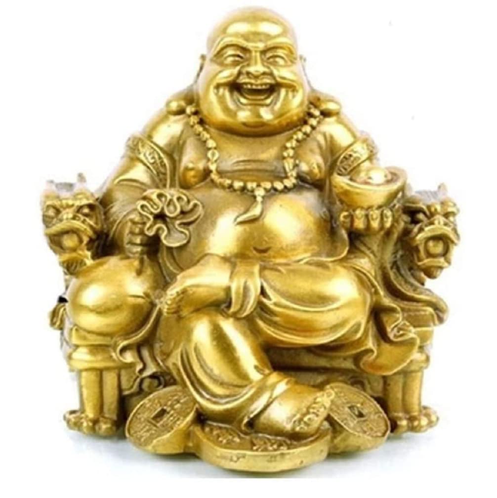 Fengshui Decor 笑う釈迦牟尼像 仕合わせと心うれしい 富の神像 金管楽器仏教像と刻みつける 老人ホーム飾りつけ 御祭りの差し上げ物 (XL)