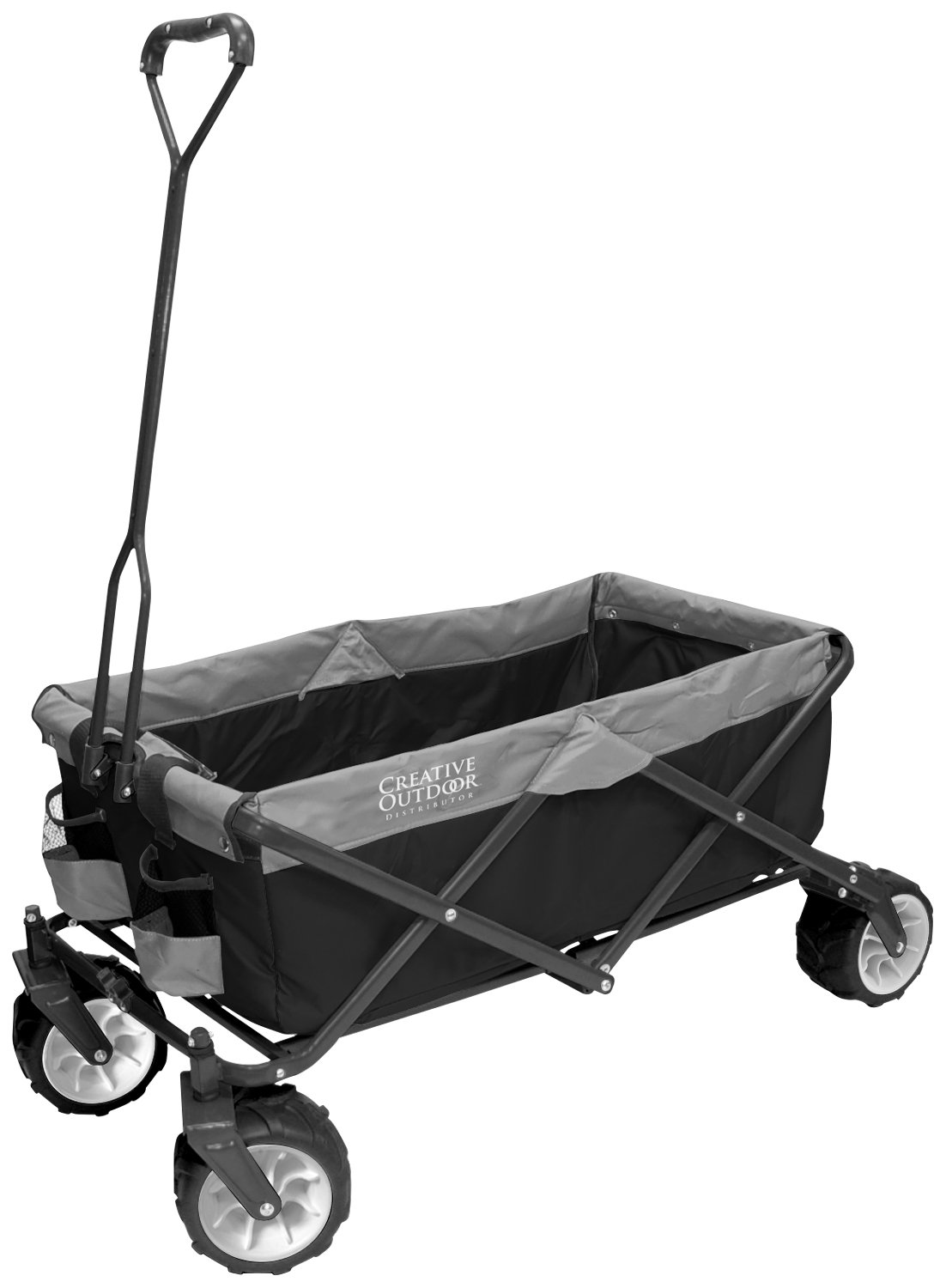 Creative Outdoor Distributor 折りたたみ式折りたたみワゴンカート 貨物用 |オールテレイン | ビーチ パーク ガーデン スポーツ と キャンピング ブラック/グレー｜global研究所