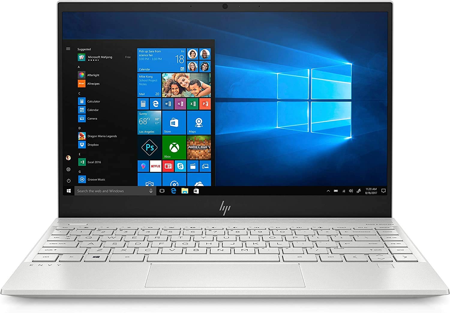HP Envy 13 Ultra Thin Laptop 13.3 Full-固定ディスク  Intel Core i5-8250U  Intel UHD Graphics 620  256GB SSD  8GB SDRAM  Fingerprint Reader  13-ah0051wm