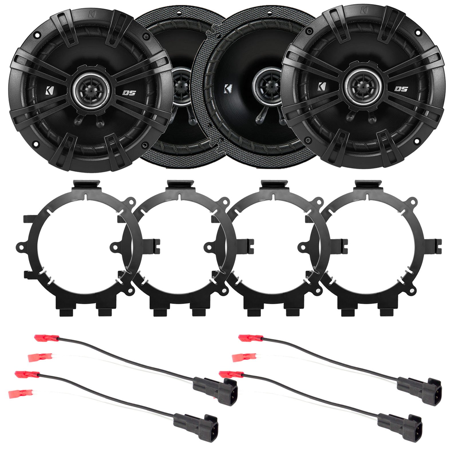 Kicker dsc6504 6.5 240ワット車2ウェイ品位オーディオ同軸スピーカー、Enrockスピーカーマウントブラケット、スピーカーワイヤハーネス 43DSC6504-EGMSH88UP-EGMSUVSA95-05