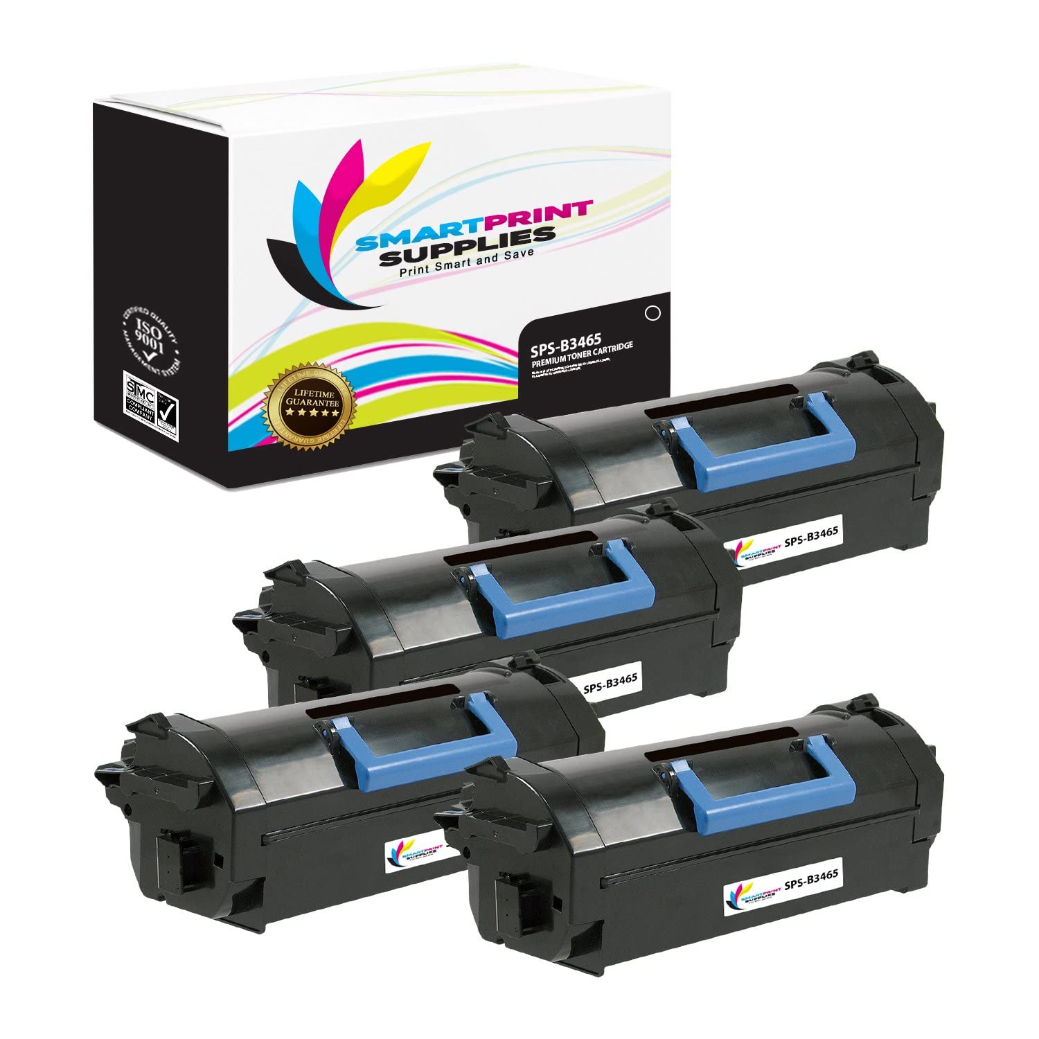 Smart Print Supplies 332-0373/332-0376 Dell Premium B3465、DJMKY/V5XDF 互換トナーカートリッジ 交換用 (20 000ページ) - 4パック