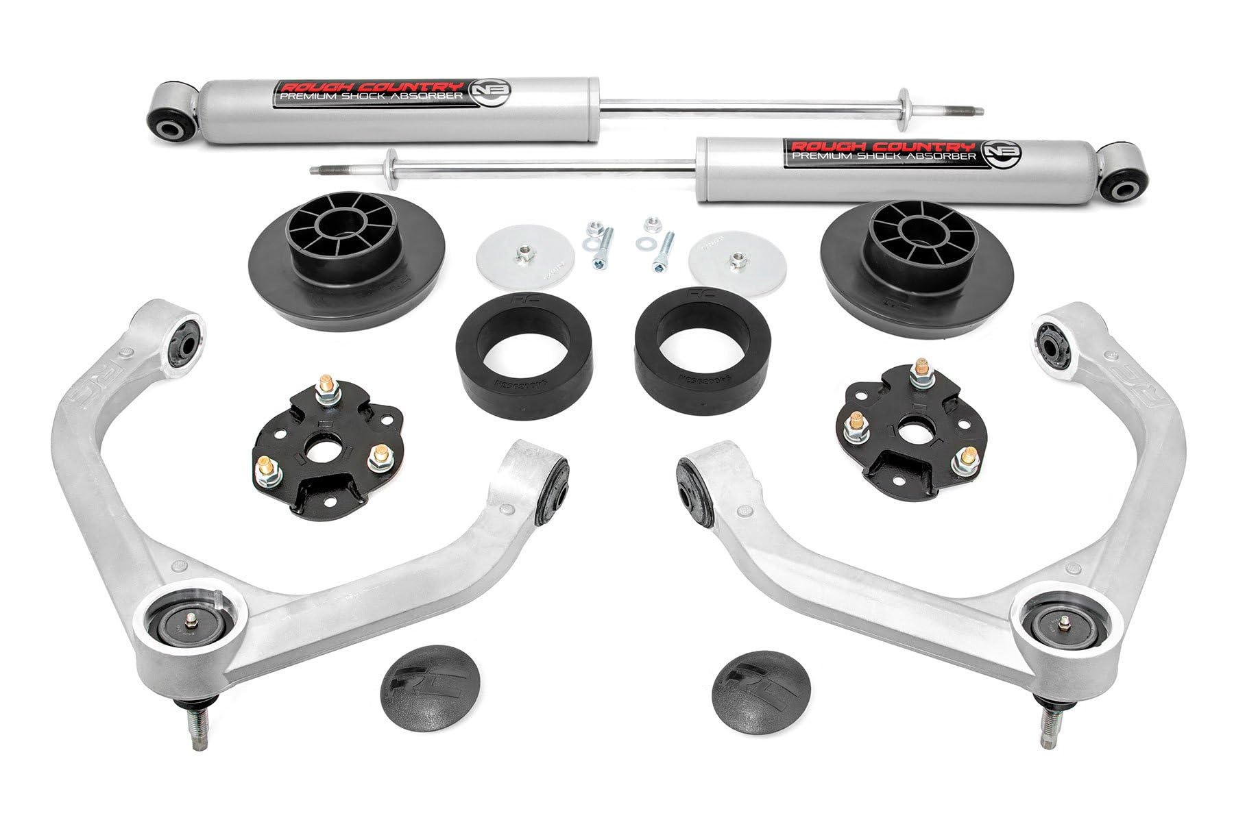 Rough Country 3.5in 昇降機一揃いの道具 N3ぼうぜん自失付き添い人 2019-2024 Ram 1500 4WD - 31430用