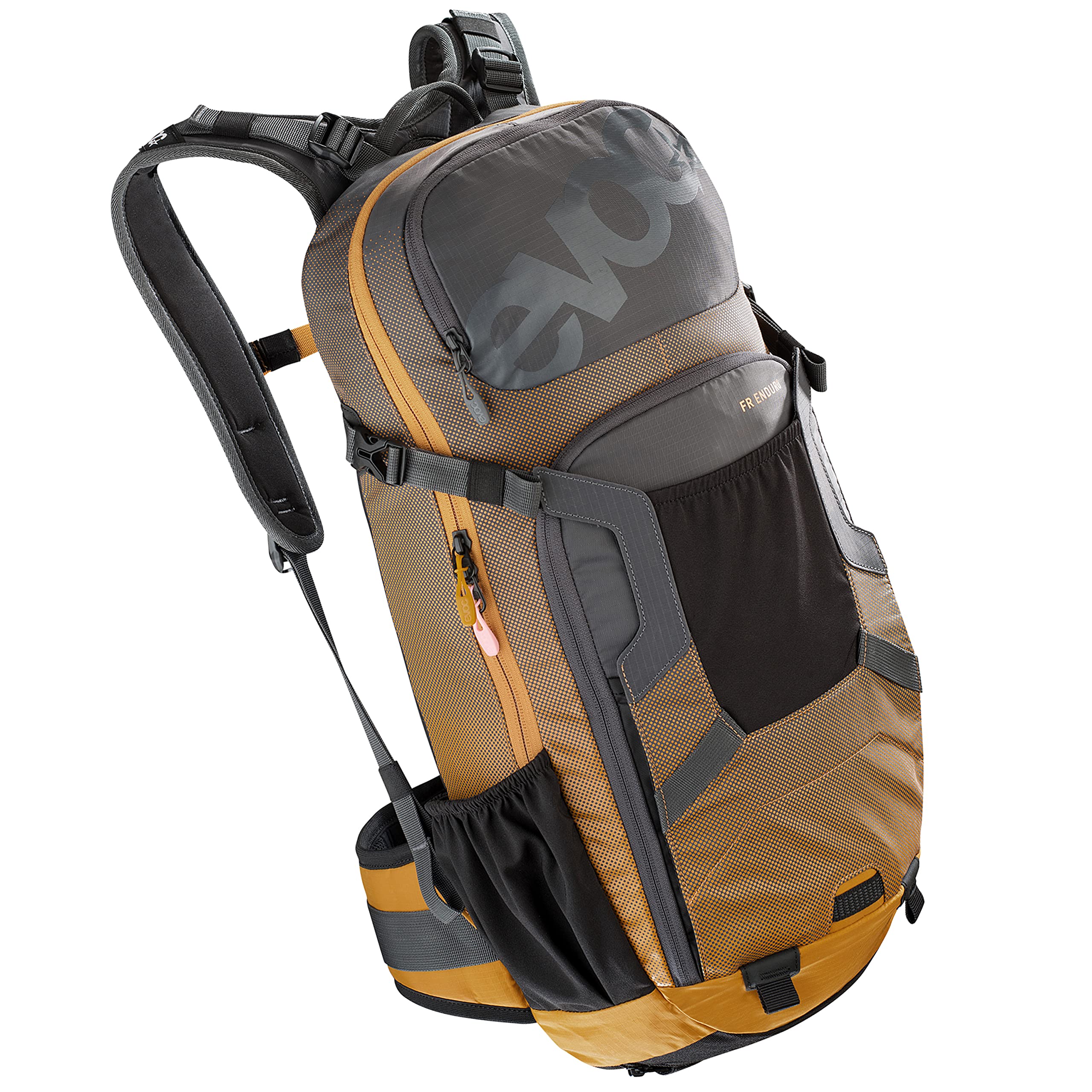 Evoc FR Enduroプロテクターバックパック???16l、M/L???炭素薄墨色/Loam???100107122-m/L