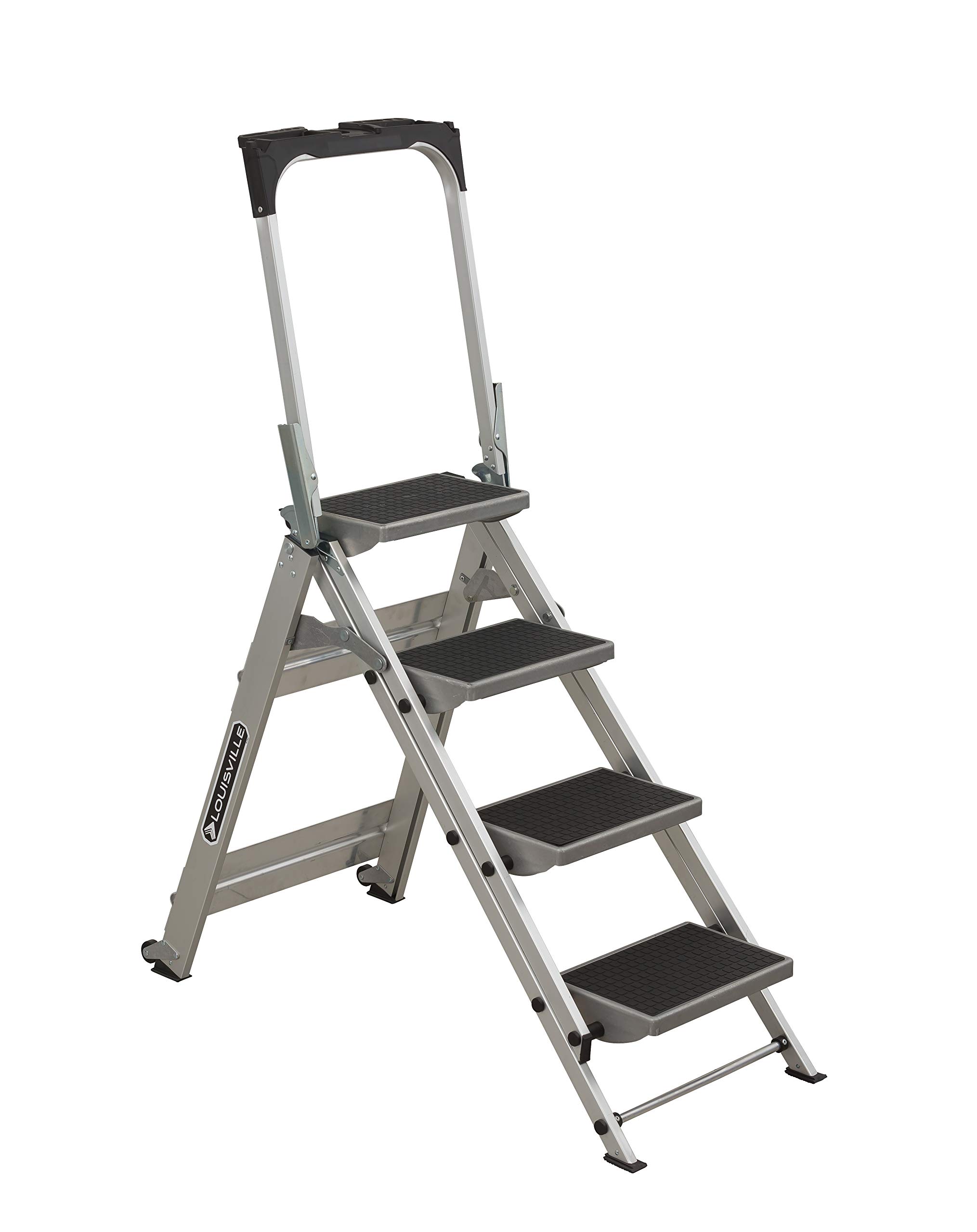 Louisville ladder 4フィート ステップスツール 耐荷重300ポンド L-2011-04 ストッキングステップスツール 4フィート シルバー｜global研究所