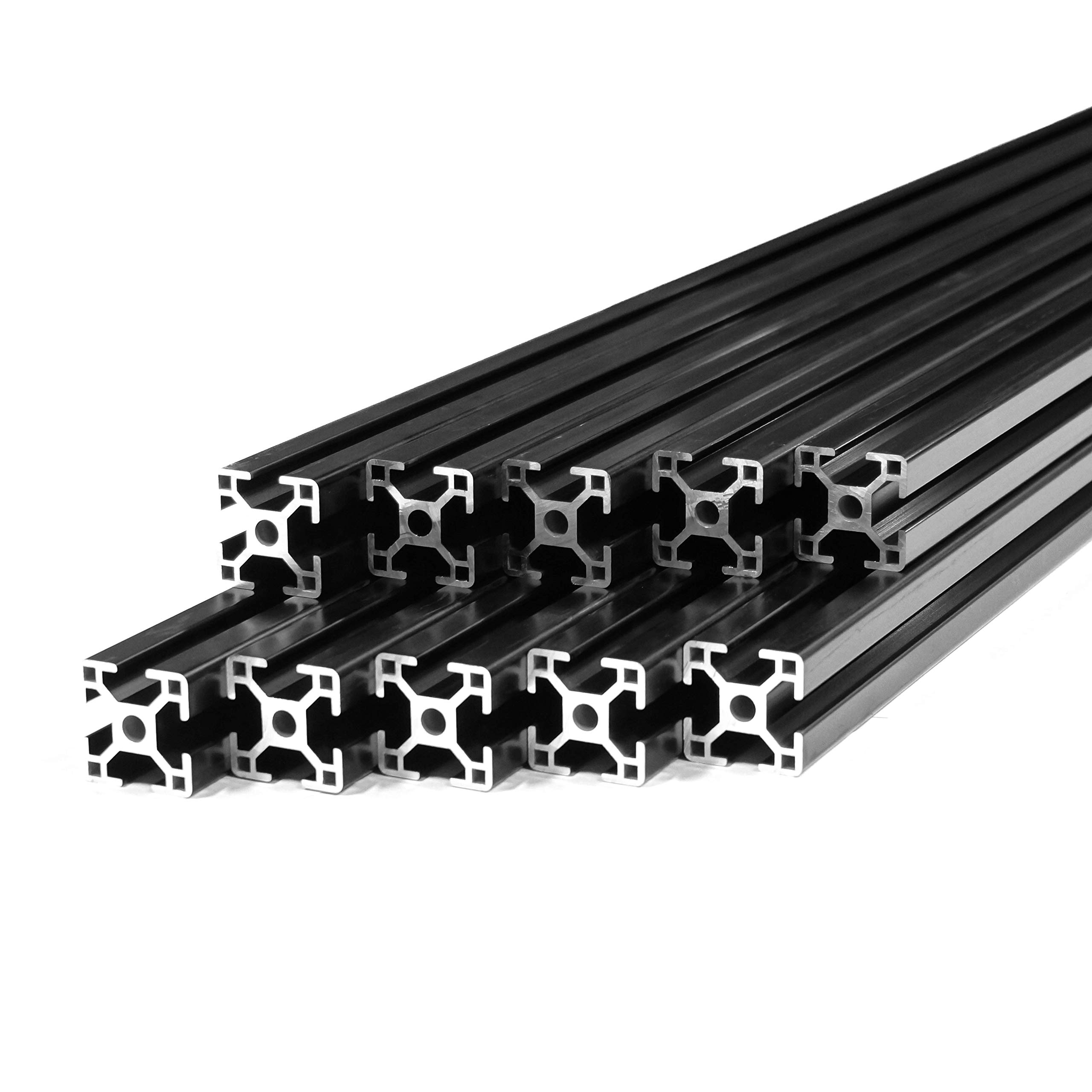 ZYLtech ブラック 3030 30mm Tスロット アルミニウム押出 3DプリンターとCNC用 10個 - 10X 1M