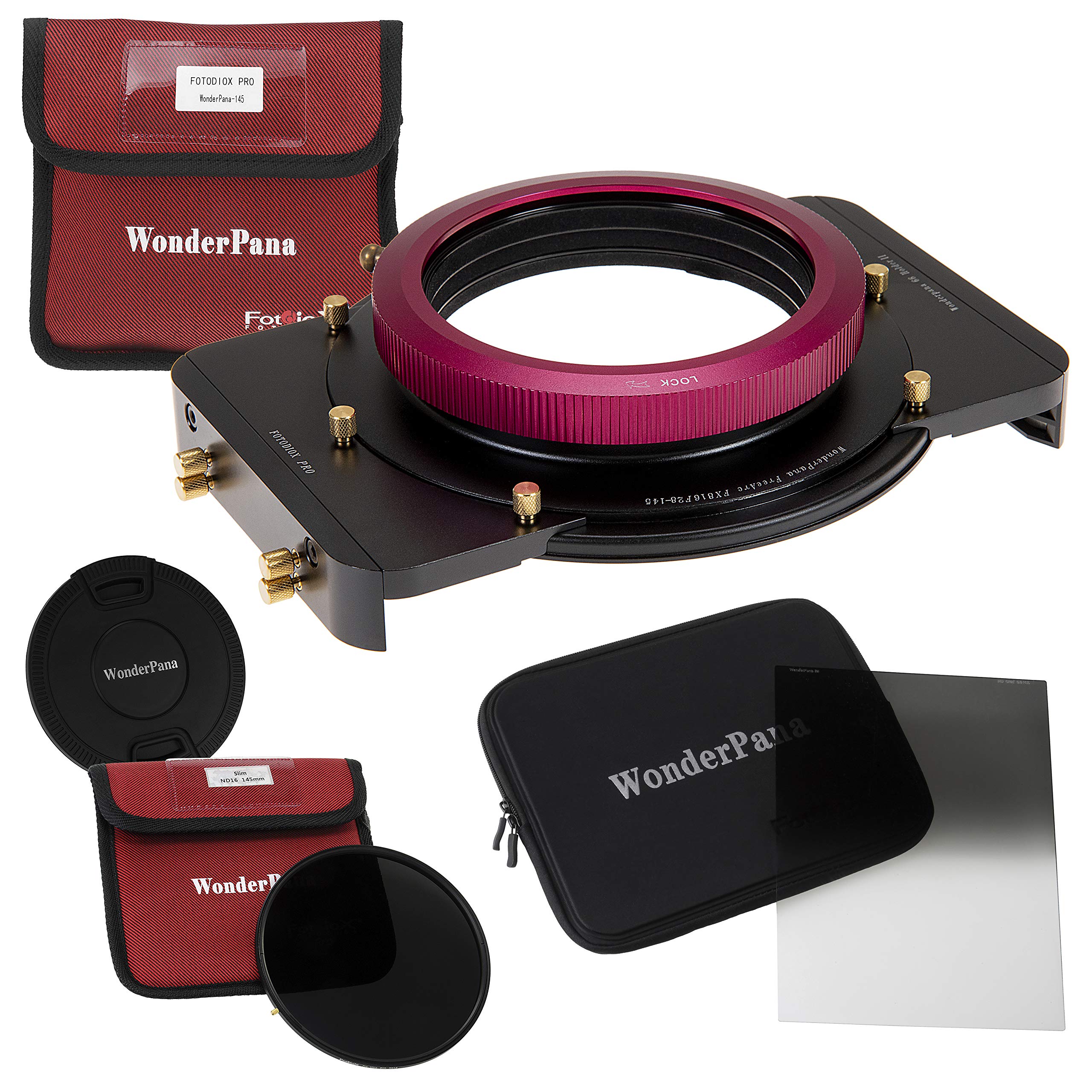 WonderPana FreeArc Essential ND 0.9HE キット - コアフィルターホルダー レンズキャップ 66ブラケット 0.9ハードエッジ Grad ND & 145mm ND16フィルター 富士フイルム XF 8-16mm f/2.8 R LM WRレンズ用｜global研究所