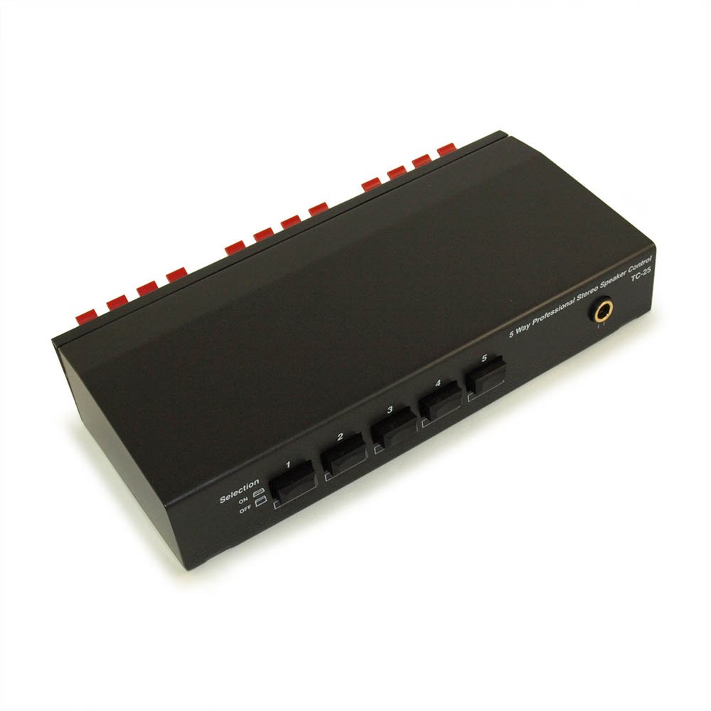 MyCableMart 5ウェイスピーカースイッチボックス 受話器万力付き添い人 (4または8オーム)