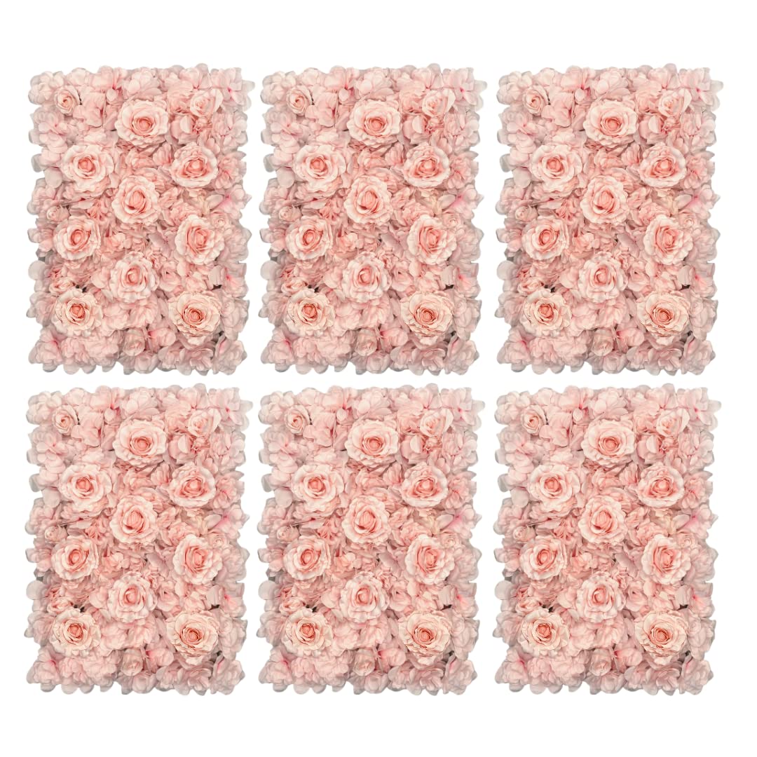 Blush Blooms 装飾造花パネル - 花の壁と背景 結婚式 ブライダルシャワー ベビーシャワー イベントの装飾 16 x 12