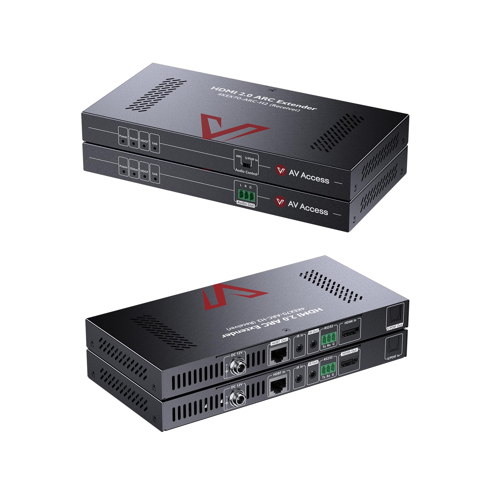 ARC HDMIエクステンダー 4K@60サイクル 4:4:4 HDR10 Over Cat5e/6/6a/7 有線テレビ オーディオリターンチャンネル S/PDIF オーディオパススルー HDMI 2.0 HDCP2.2 CEC PoE \u0026 Dual IR RS232 Atmos \u0026 DTS:X