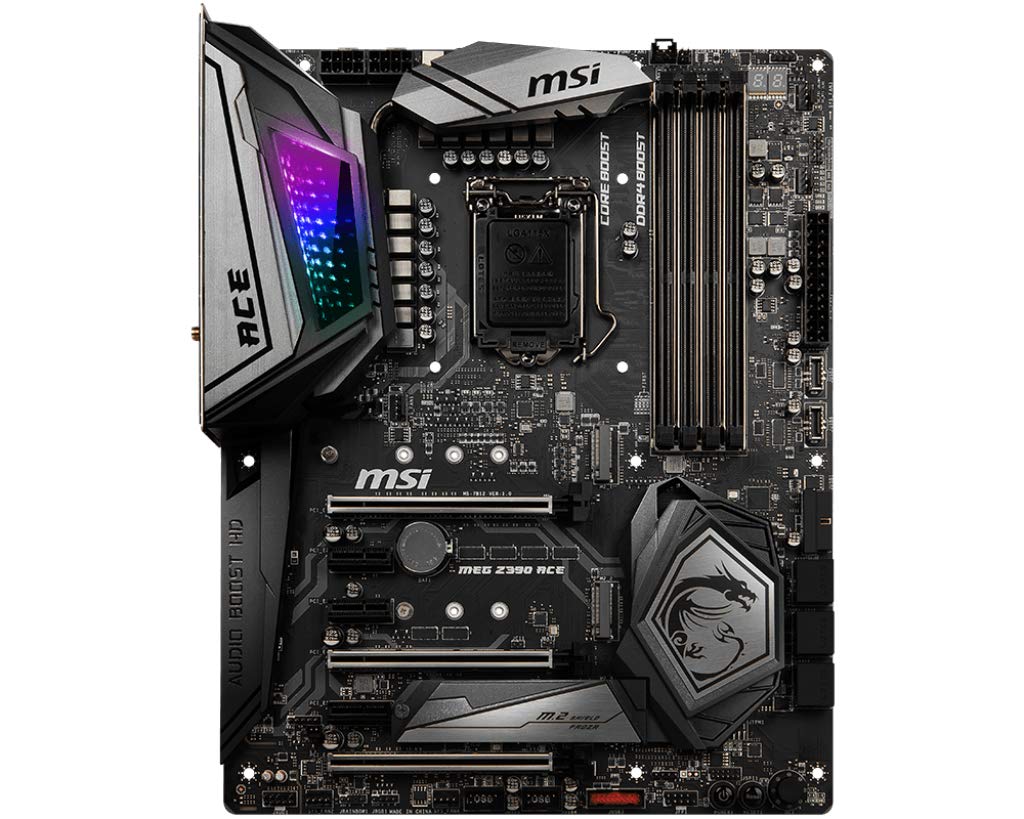 MSI MEG Z390 ACE LGA1151（Intel 8thおよび9th Gen）M.2 USB 3.1 Gen 2 DDR4 Wi-Fi SLI CFX ATX Z390ゲームマザーボード