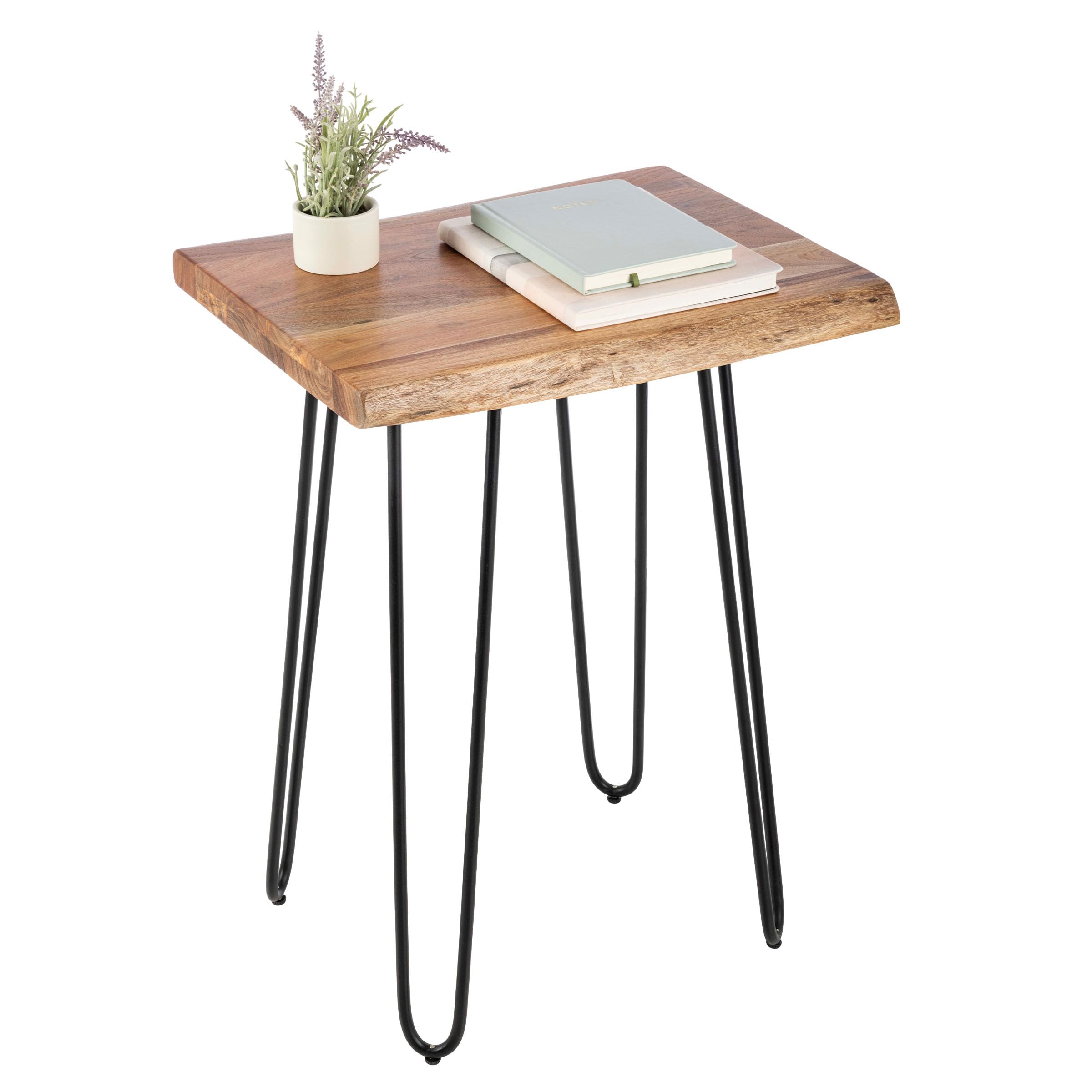 Alaterre Furniture Hairpin Natural End Table  Live Edge 141［並行輸入］