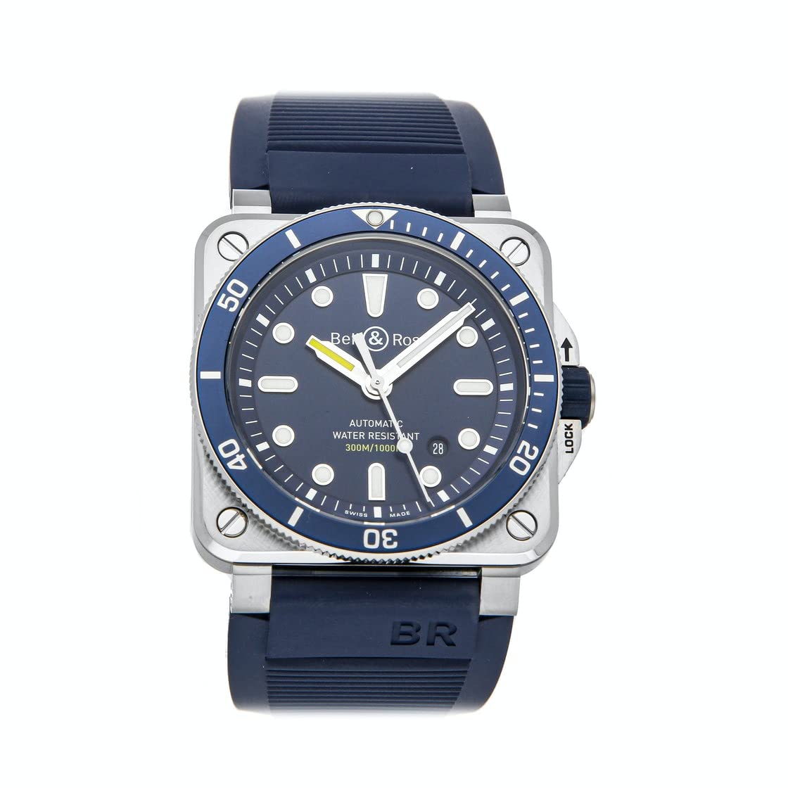 [ベルアンドロス] Bell&Ross ＢＲ０３９２?Ｄ?ＢＵ?ＳＴ／ＳＲＢ ＢＲ０３?９２ ダイバーブルー 自動巻(2600028629962) 中古