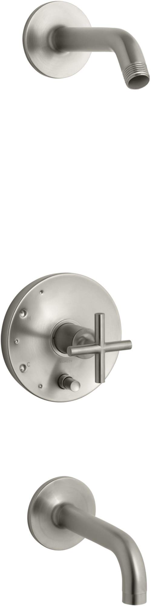 KOHLER T14421-3L-BN Purist バス&シャワートリムキット 鮮やかなつや消しニッケル