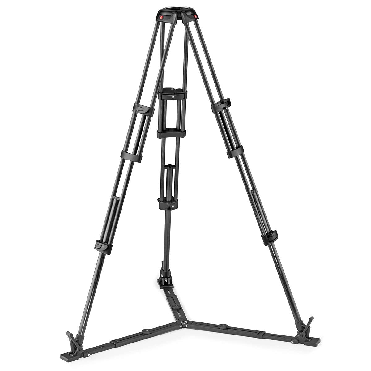 Manfrotto 3セクションカーボンファイバーツインレッグビデオ三脚 100/75粍どんぶり鉢とグラウンドスプレッダー付き添い人
