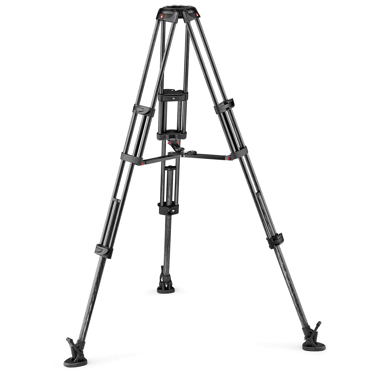 Manfrotto カーボンファイバーツインレッグビデオ三脚脚脚 ミッドレベルスプレッダー付き添い人(100/75粍どんぶり鉢)