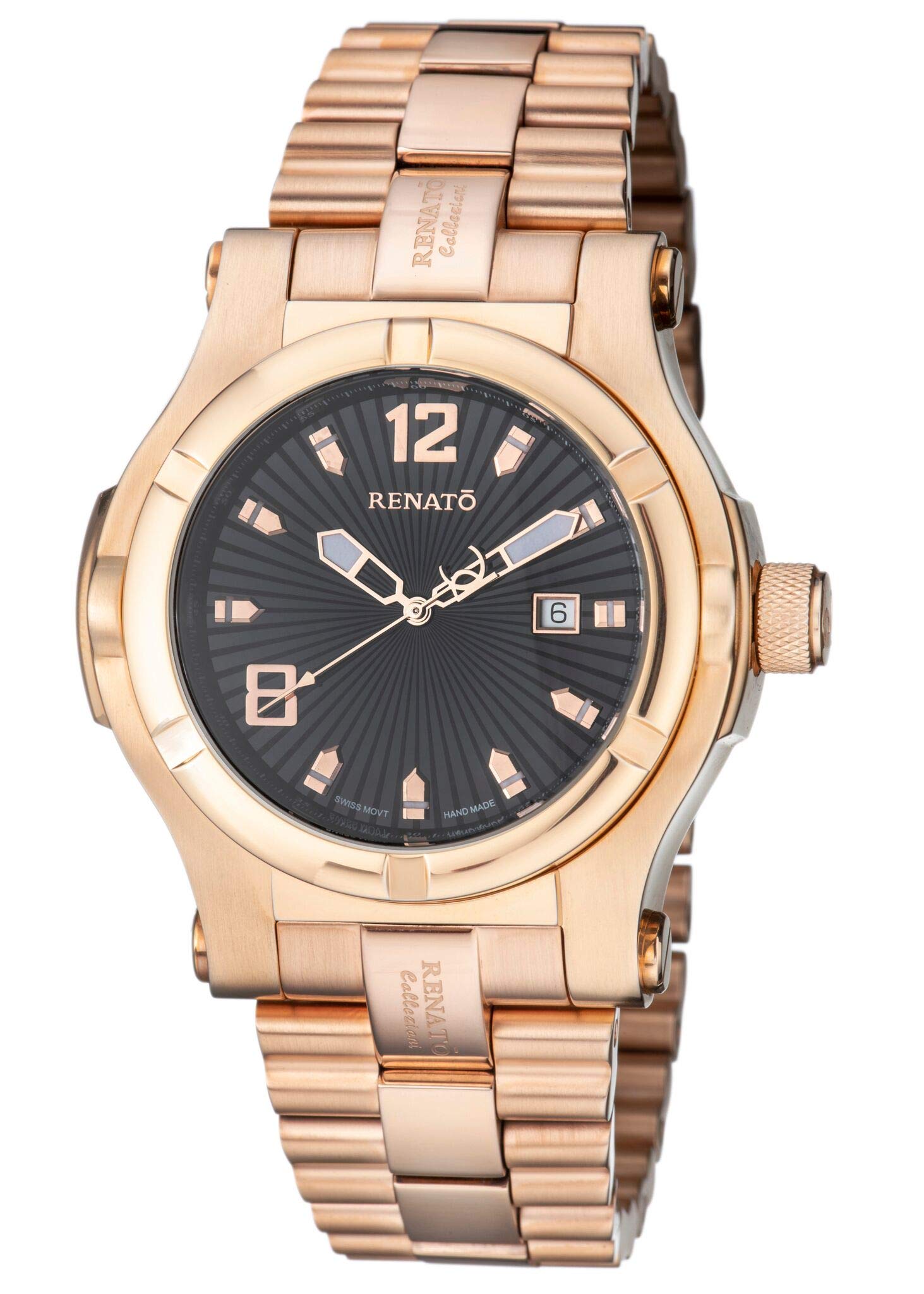 New Big メンズ Renato T-Rex Swiss ETA 2824 自動小銃一巻き 25 ジュエル 50粍 サクラ色ゴールド ウオッチ