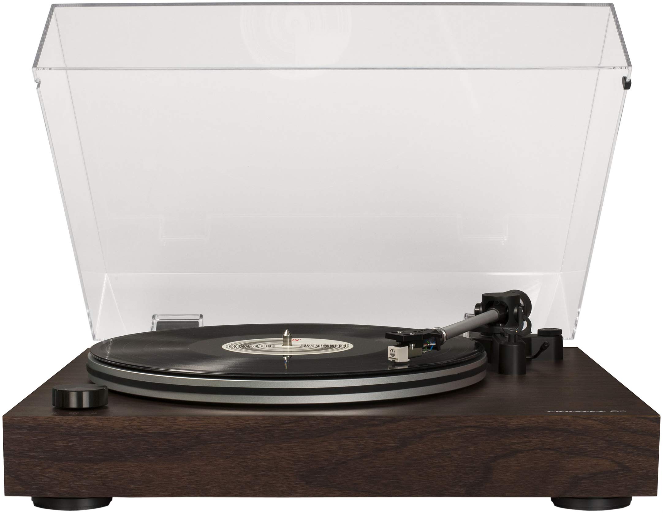 Crosley C8 2-Speed Belt-Driven Turntable with Built-インチ Switchable Pre-Amp  Walnut