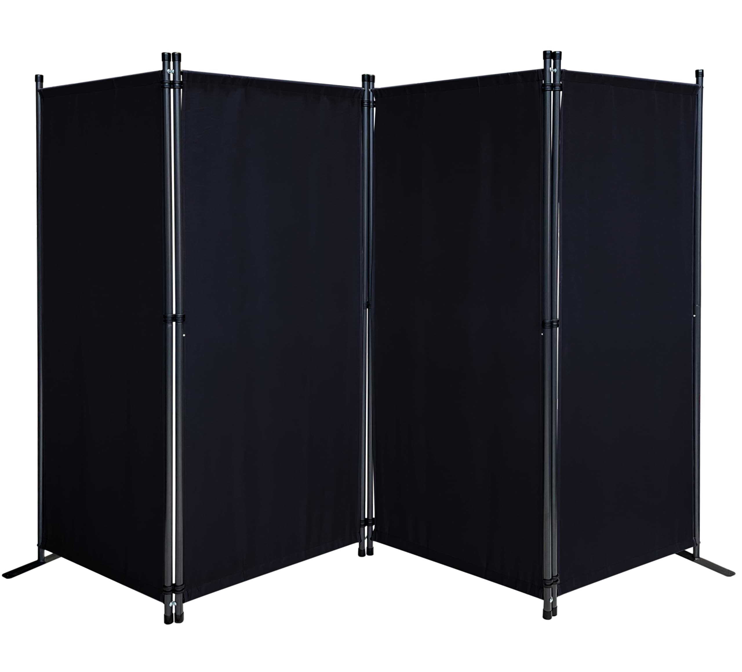 QUICK STAR Paravent - visualizaci?n de privacidad plegable para balc?n  220 x 165 糎  tela para habitaci?n Devider Garden de 4 partes  color negro