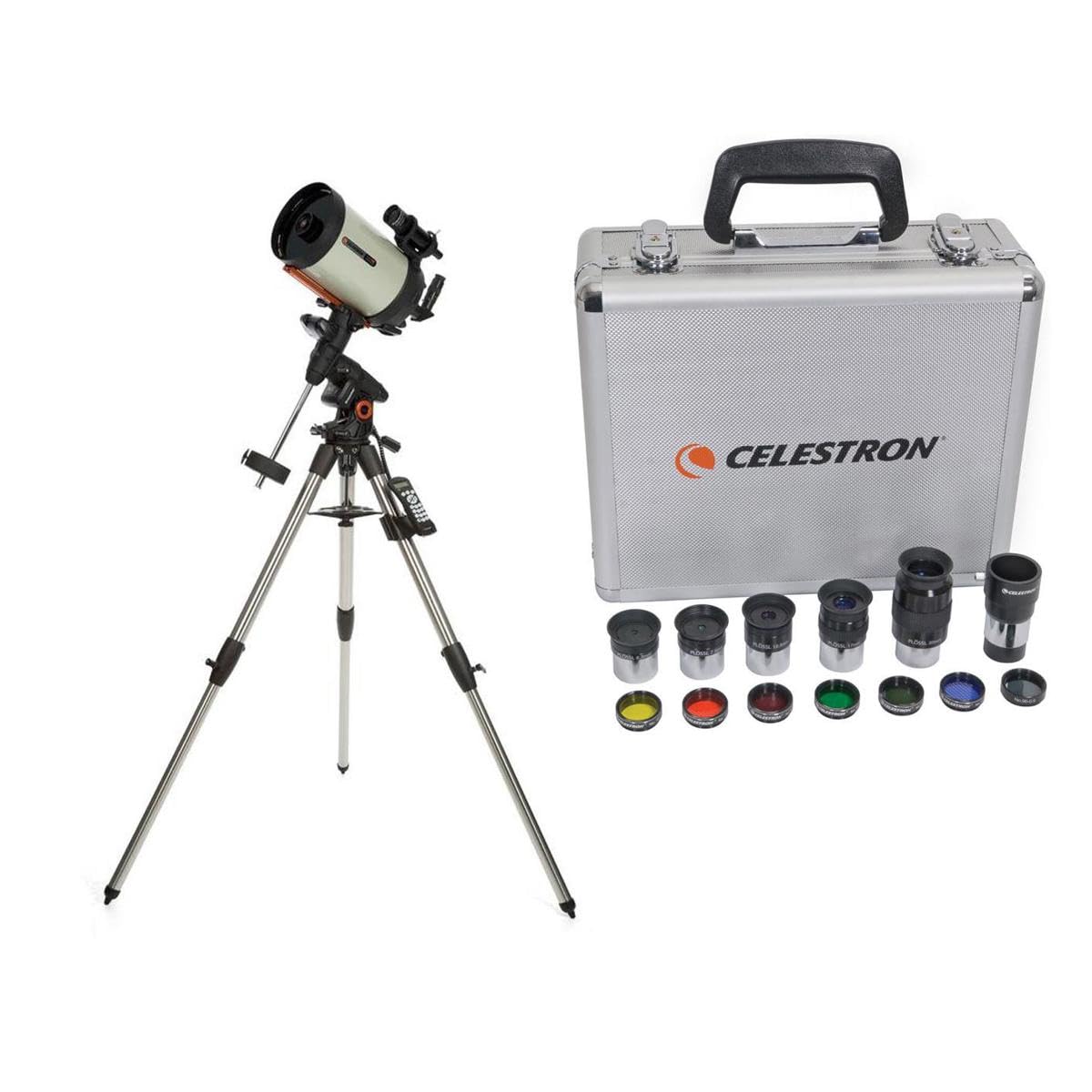 Celestron Advanced VX 8in EdgeHD 望遠鏡 デラックスアクセサリーキット付き添い人 (Celestron Plossl接眼水晶体5個 1.25inバロー水晶体 1.25in水漉し書き割り アクセサリーキャリーケース