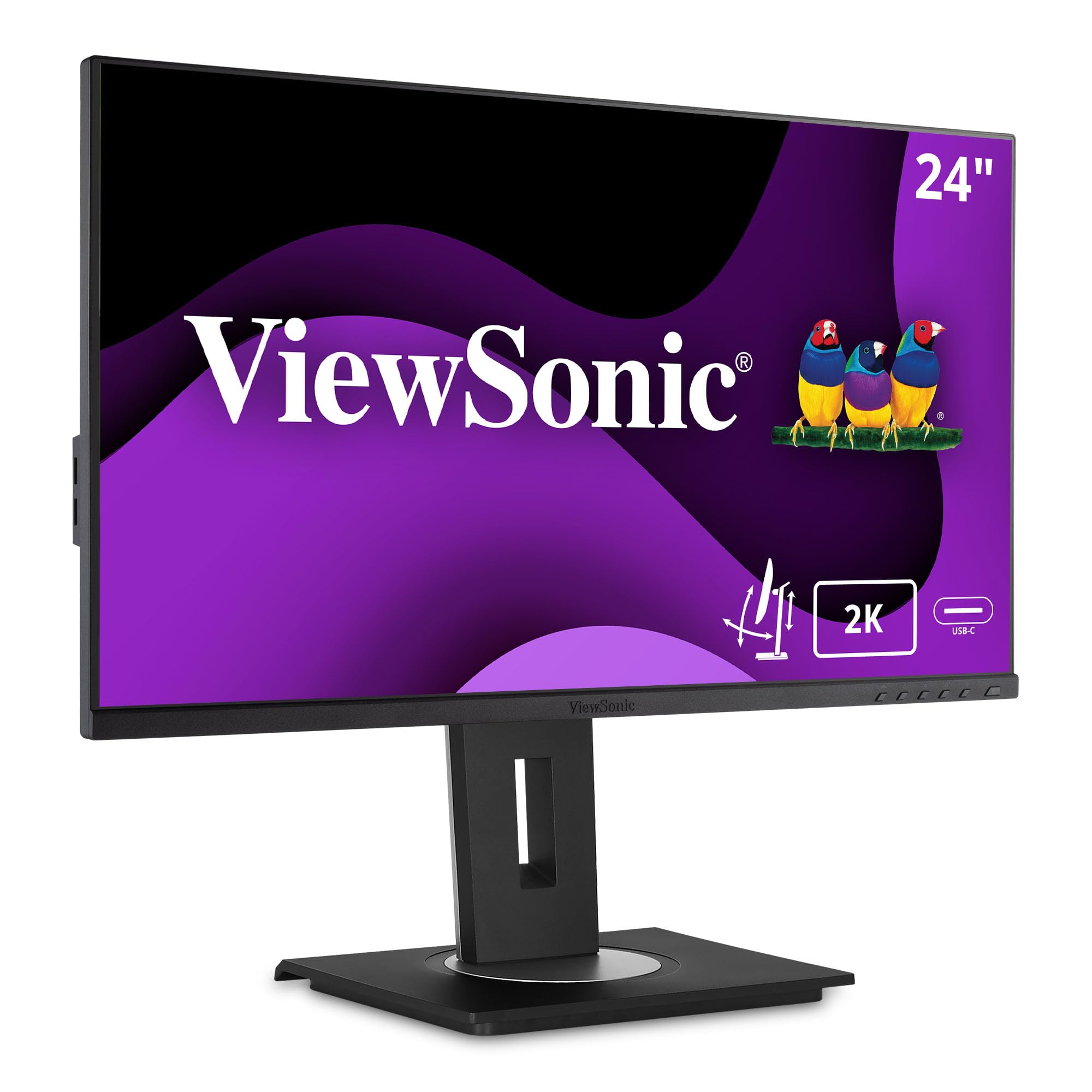 ViewSonic VG2455-2K 24 Inch IPS 1440p Monitor with USB 3.1 Type C HDMI DisplayPort and 40 Degree Tilt Ergonomics for Home and Office