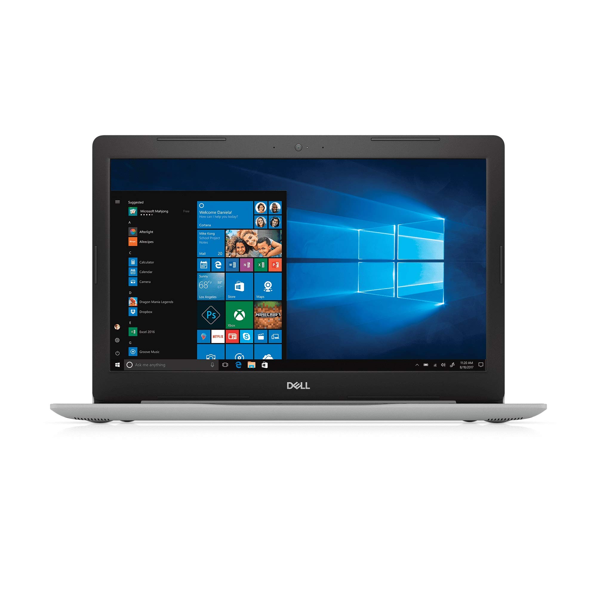 Dell Inspiron 15 5000つづき物15.6in固定ディスクさあ美いの一番、Intel Core i7-7500U、20GB記憶装置（4GB DRAM + 16GB Intel Optane記憶装置）、1肺結核 HDD、Windows 10 - しろがね色 - i5570-7987SLV