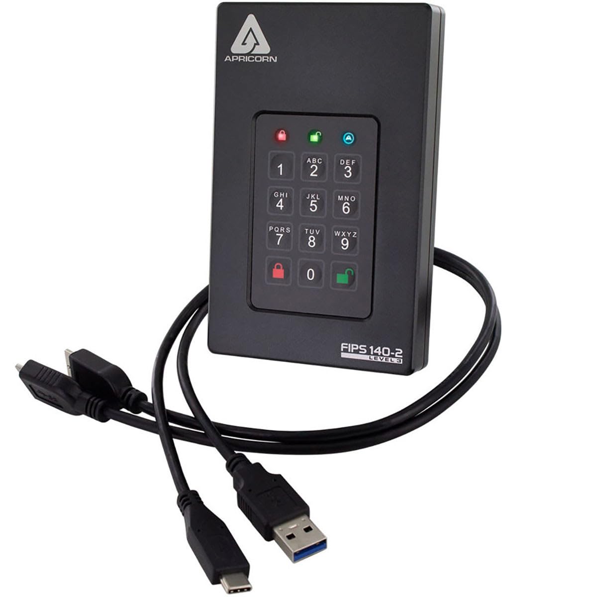Aegis Fortress L3- FIPS Level 3 Validated  2肺結核 USB 3.0 Hardware Encrypted Portable Drive